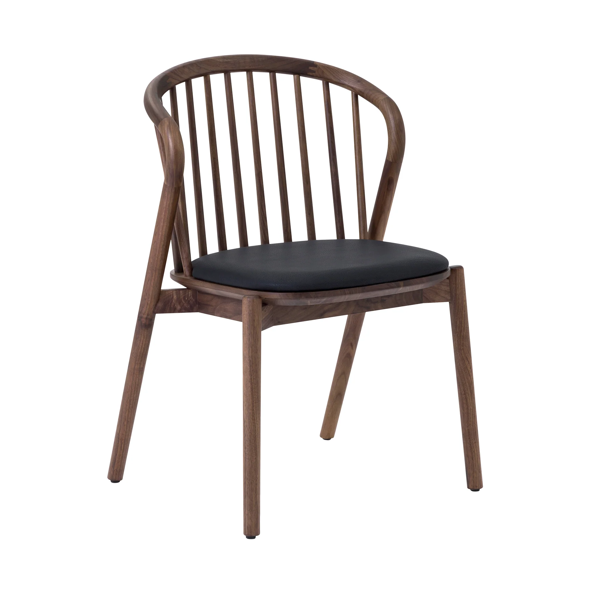 Pasadena Echo 7 Piece Oval Dining Set with Walnut and Black Finish Table and Walnut Finish Chairs By Armen Living - Image 3