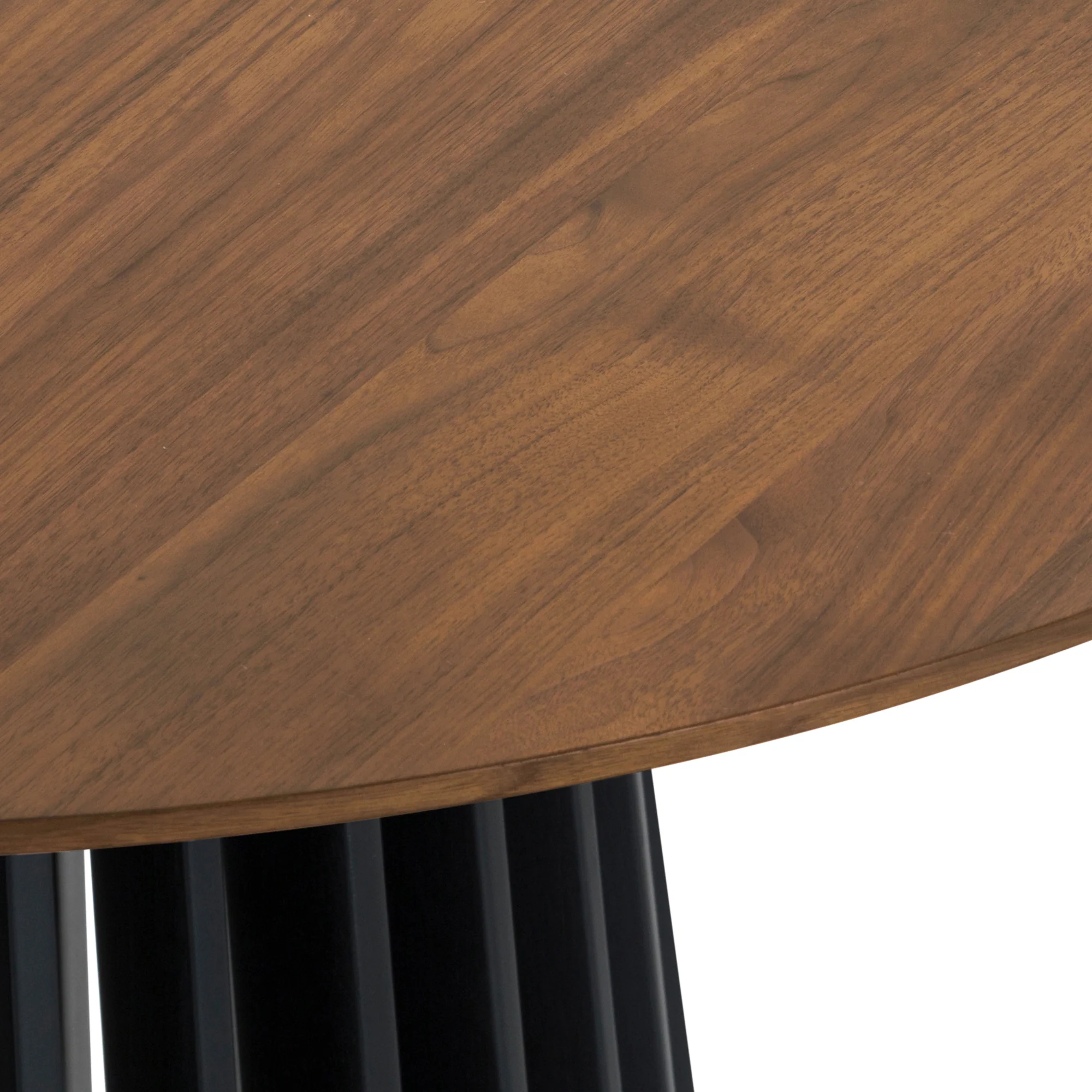 Pasadena Echo 7 Piece Oval Dining Set with Walnut and Black Finish Table and Walnut Finish Chairs By Armen Living - Image 9