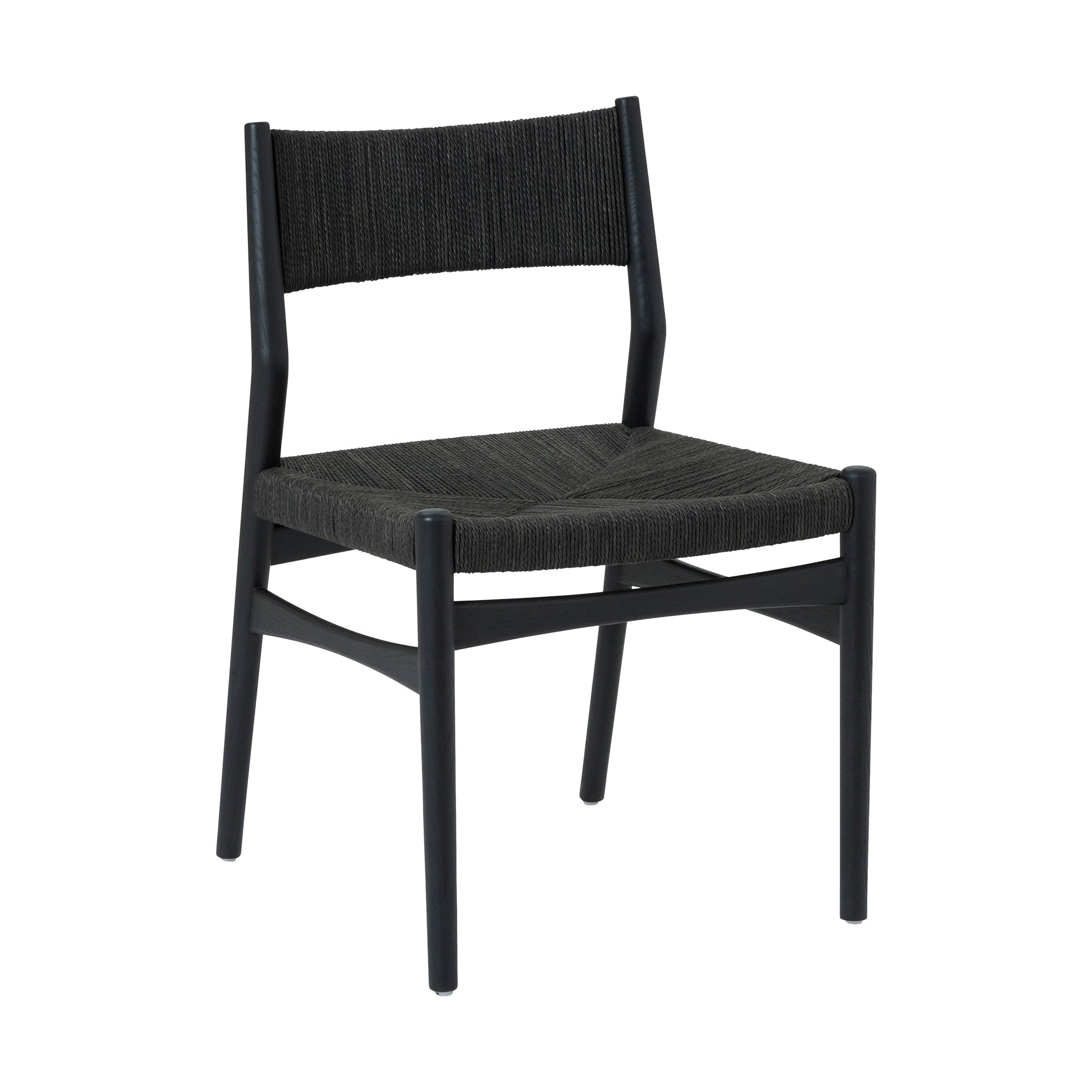 Pasadena Erie 5 Piece Oval Dining Set in Walnut and Black Finish with Paper Cord Chairs By Armen Living - Image 3