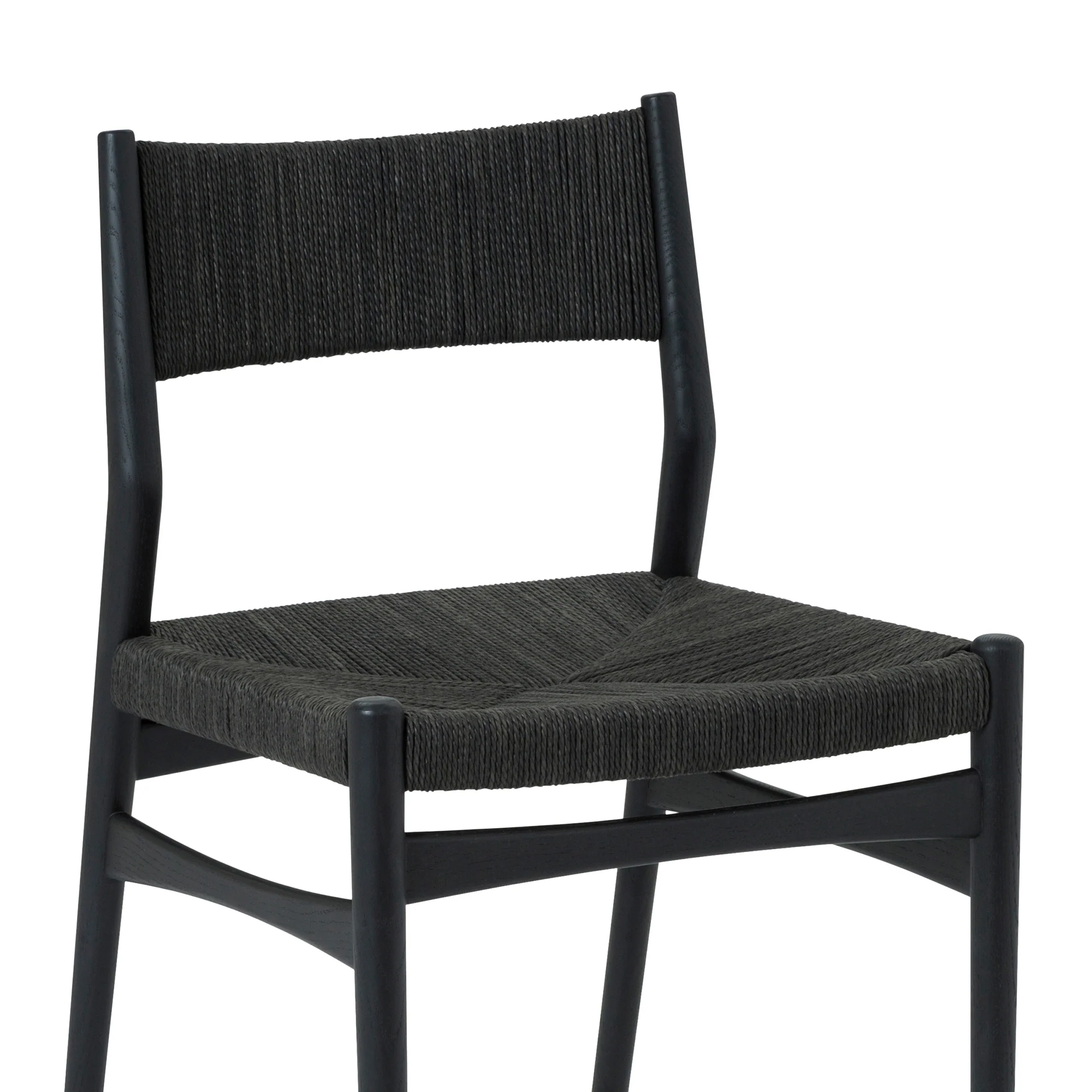 Pasadena Erie 5 Piece Oval Dining Set in Walnut and Black Finish with Paper Cord Chairs By Armen Living - Image 7