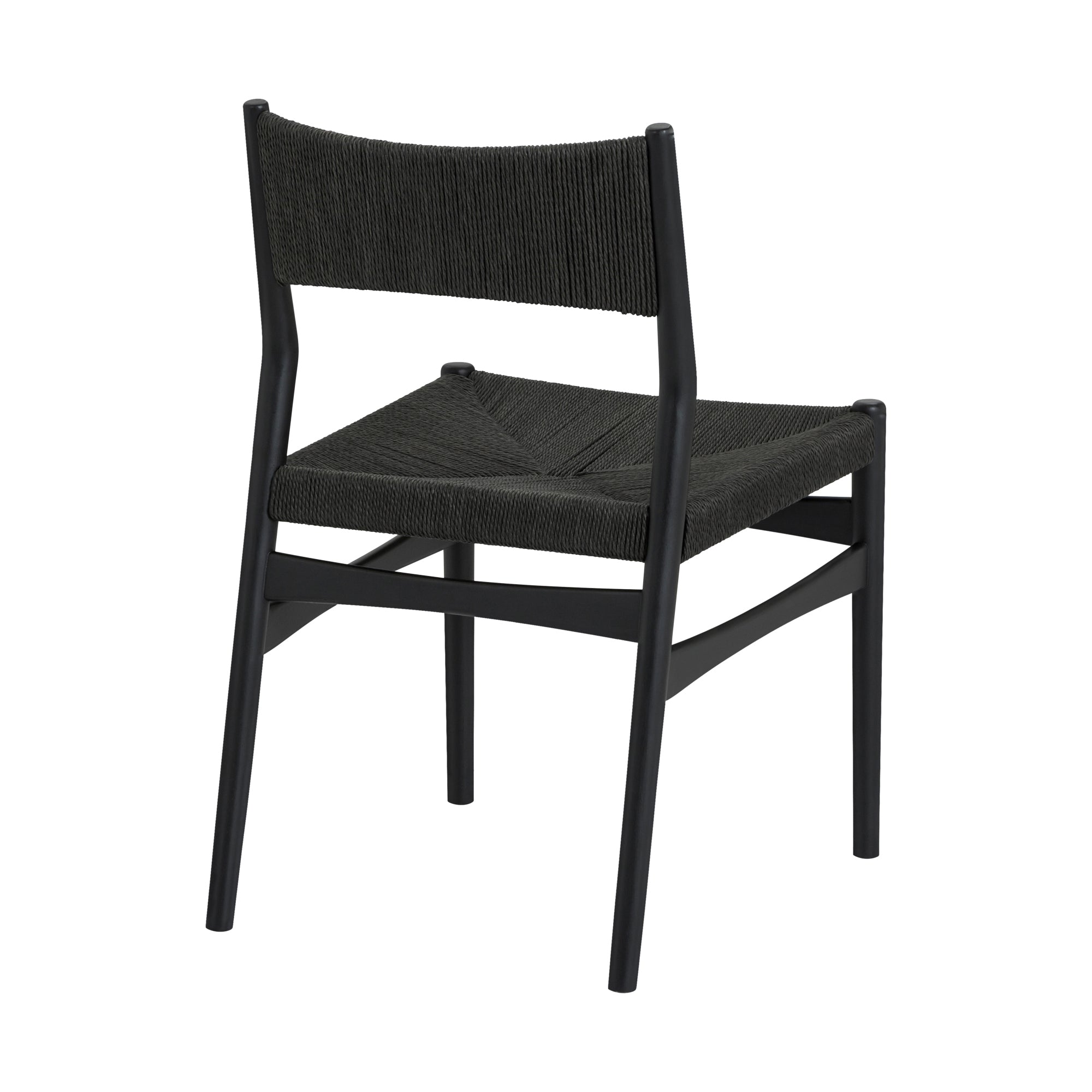 Pasadena Erie 5 Piece Round Dining Set in Black Oak Finish with Paper Cord Chairs By Armen Living - Image 4