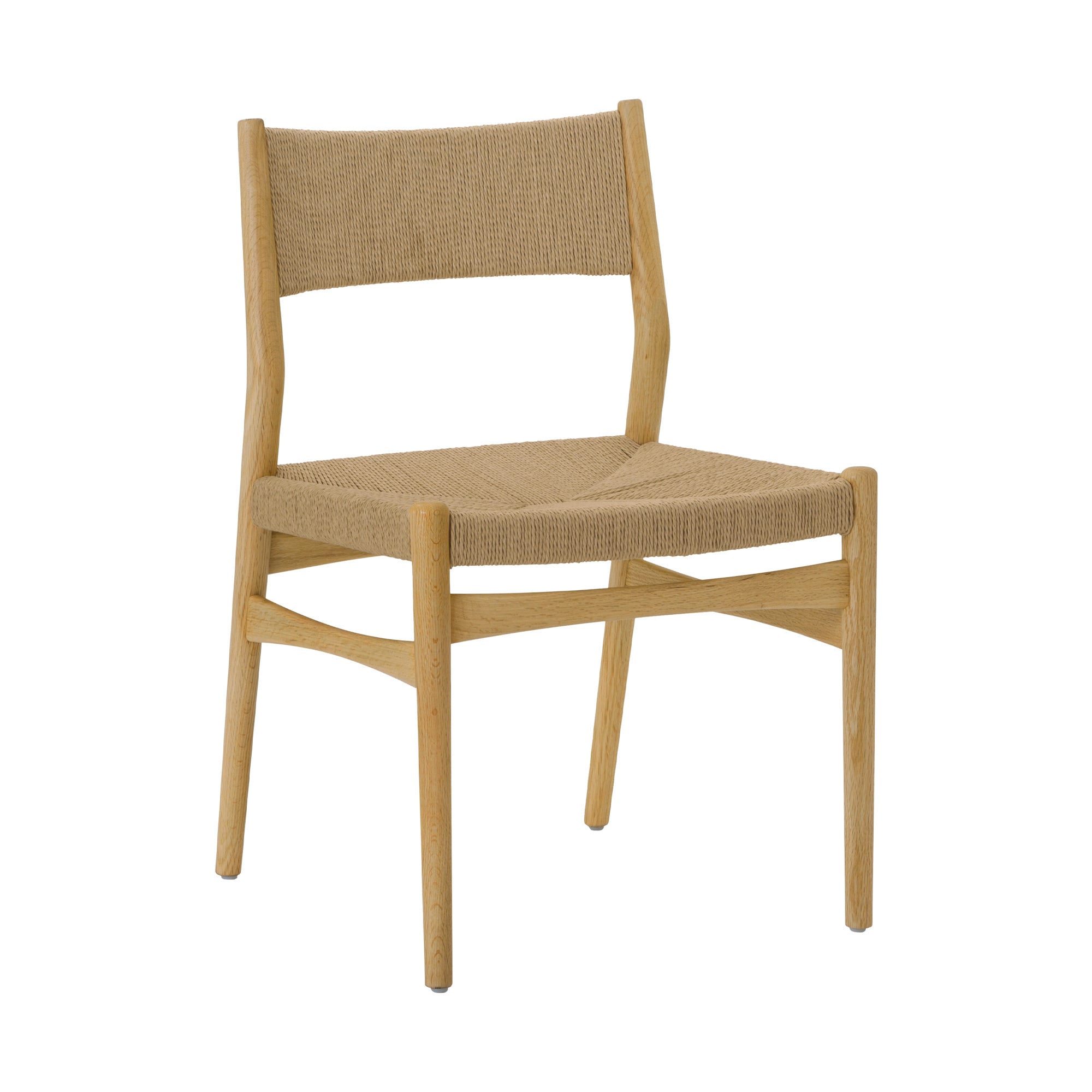 Pasadena Erie 7 Piece Oval Dining Set in Natural Oak Finish with Paper Cord Chairs By Armen Living - Image 3