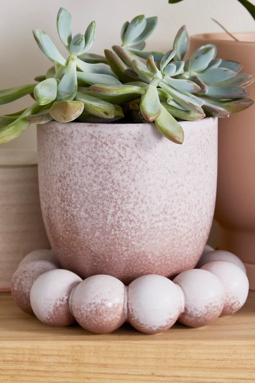 Pearl Pot with Saucer Set of 2 By Accent Decor