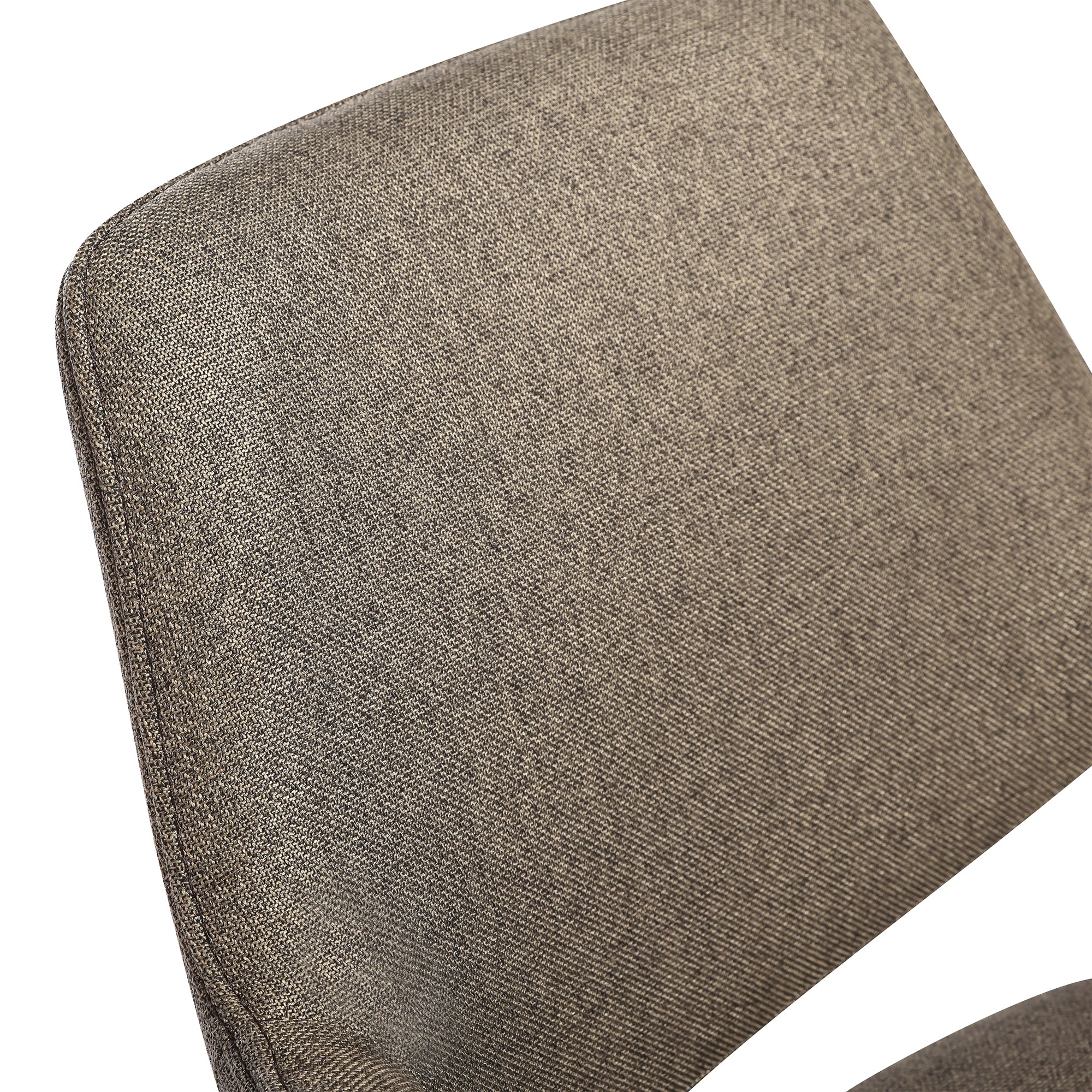 Penny Swivel Upholstered Dining Chair in Brown Fabric with Black Metal Legs - Set of 2 By Armen Living - Image 8