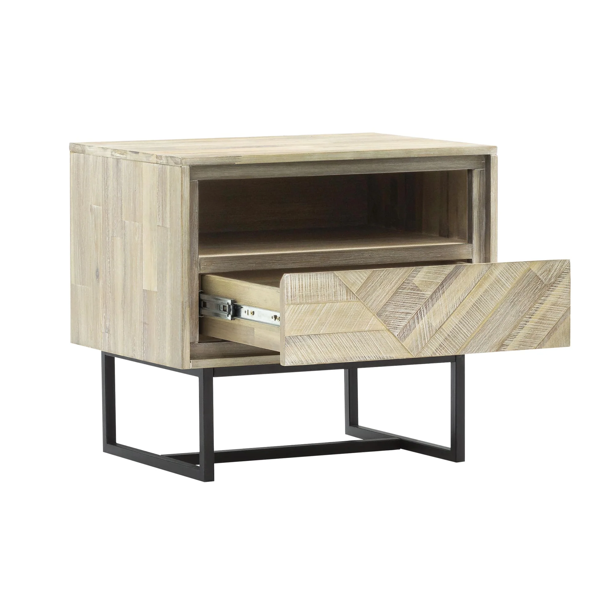 Peridot 4 Piece King Bedroom Set in Natural Acacia Wood By Armen Living - Image 10