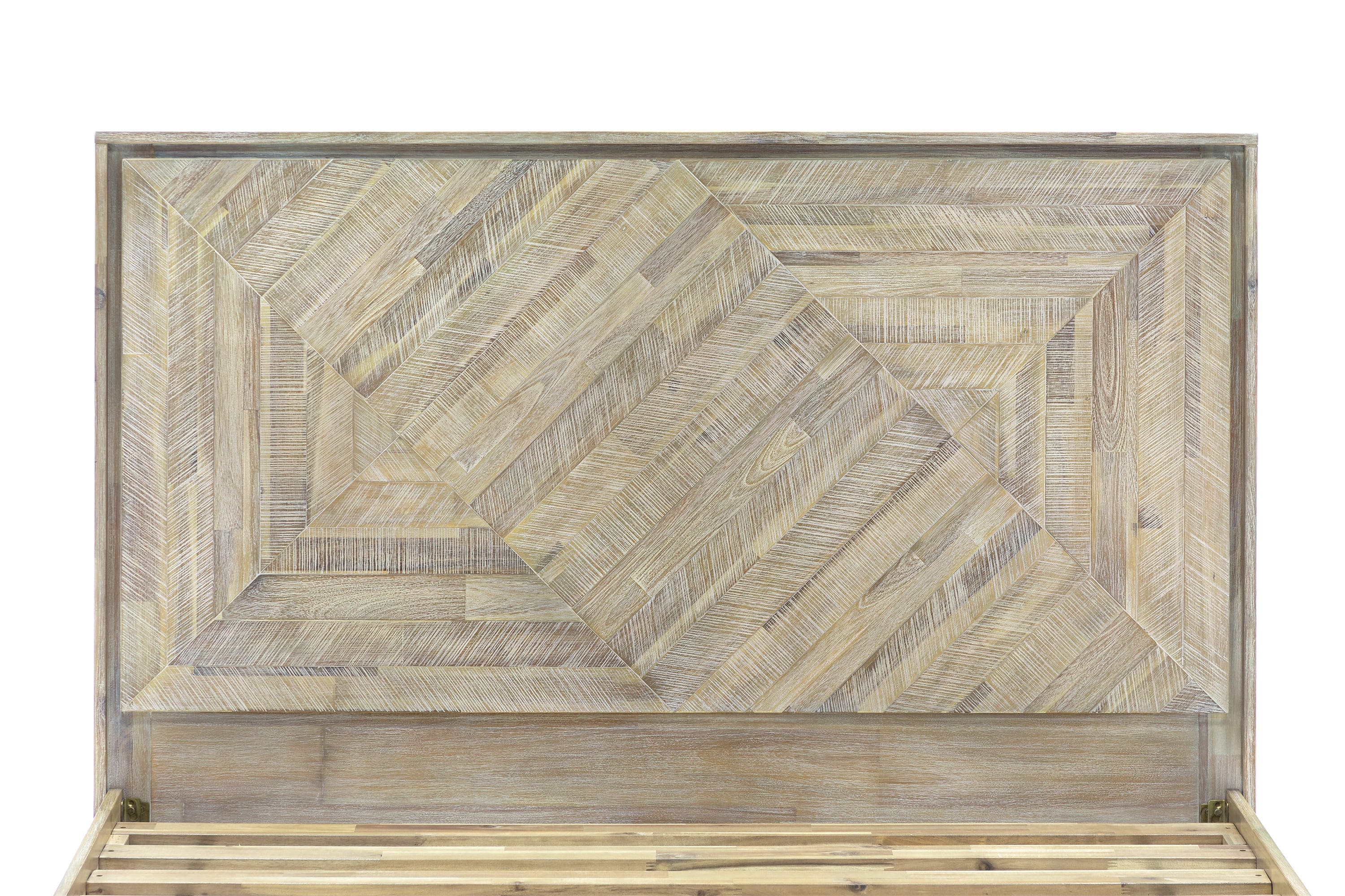 Peridot 4 Piece King Bedroom Set in Natural Acacia Wood By Armen Living - Image 8