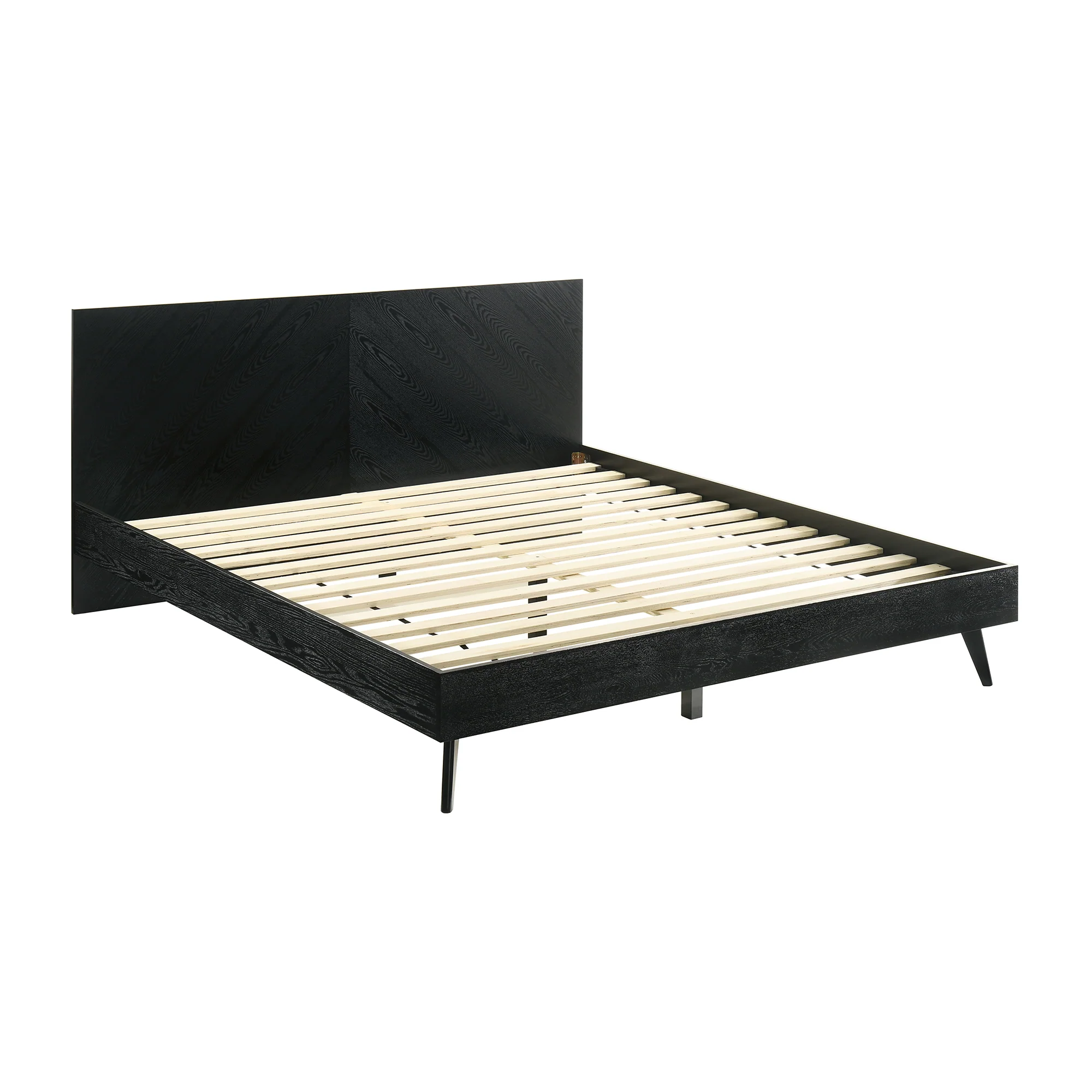 Petra King 4 Piece Wood Bedroom Set in Black Finish By Armen Living - Image 3