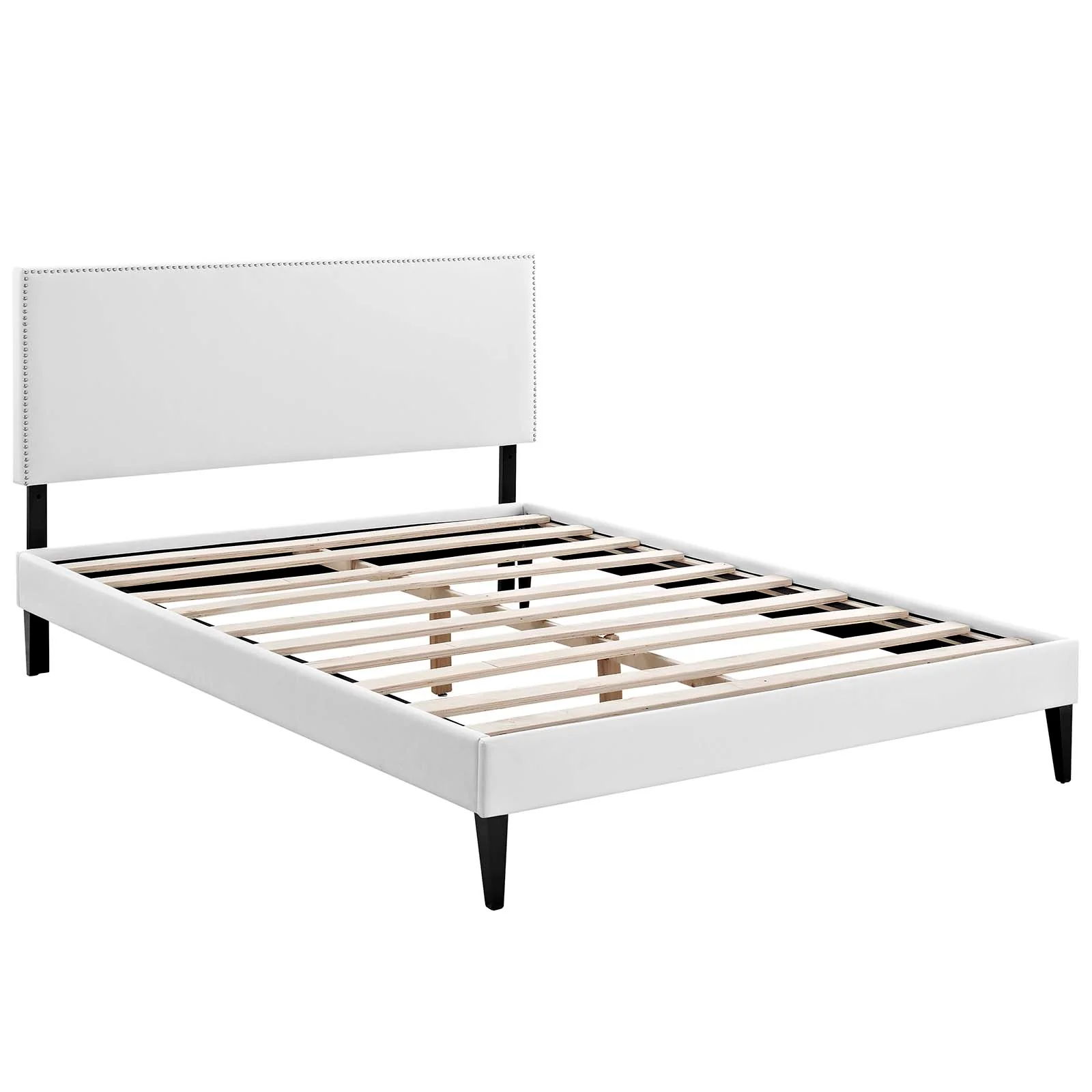 Phoebe Vinyl Full Platform Bed with Squared Tapered Legs by Modway - Image 3