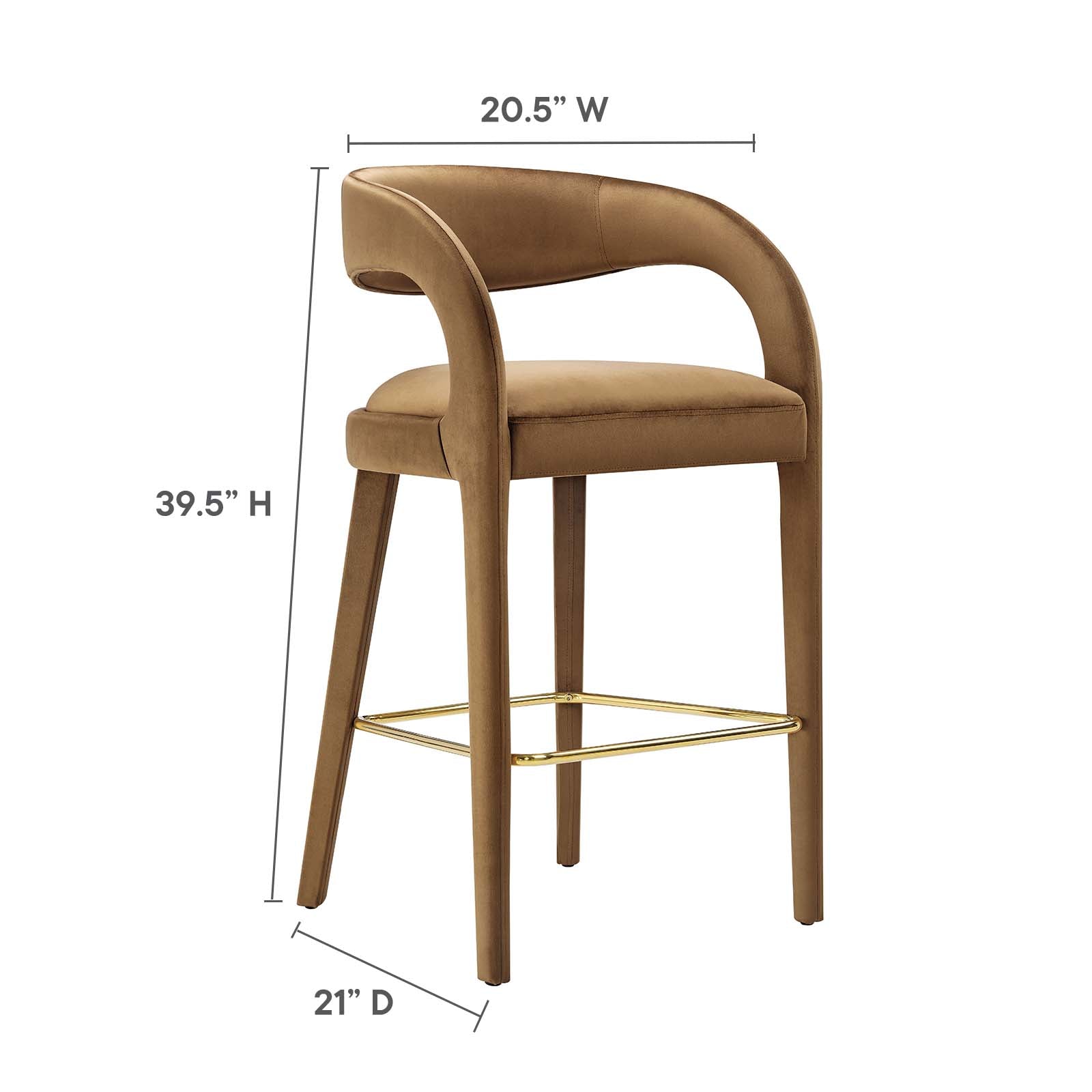 Pinnacle Performance Velvet Bar Stool Set of Two By Modway - EEI-6569 - Image 9