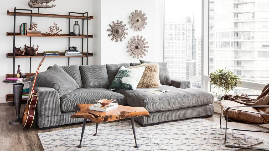 Plush Reversible Deep Seat Sectional Sofa By Modholic