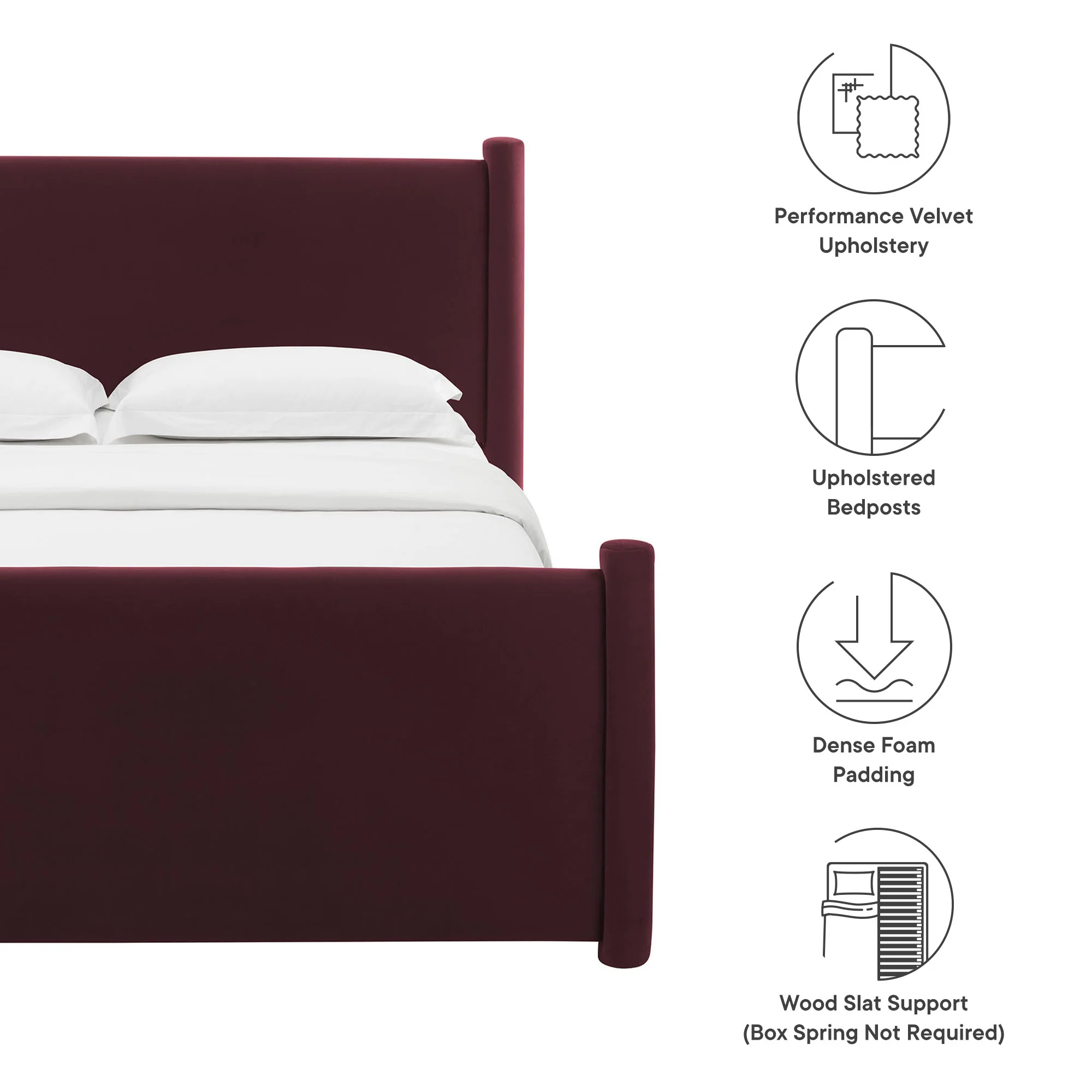 Rael Performance Velvet King Platform Bed by Modway - Image 26