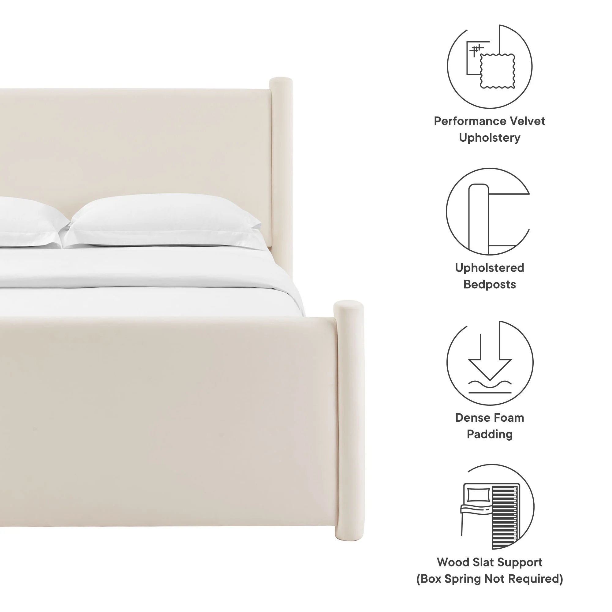 Rael Performance Velvet King Platform Bed by Modway - Image 8