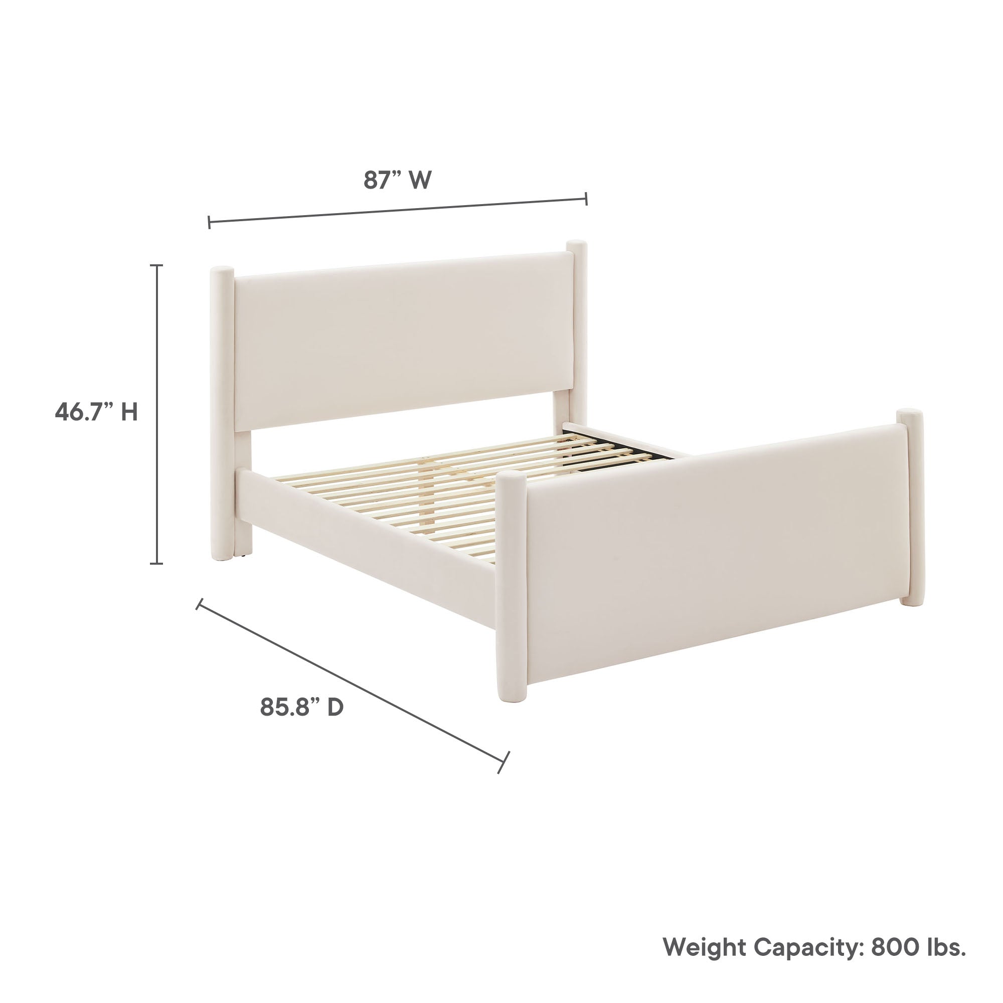 Rael Performance Velvet King Platform Bed by Modway - Image 9