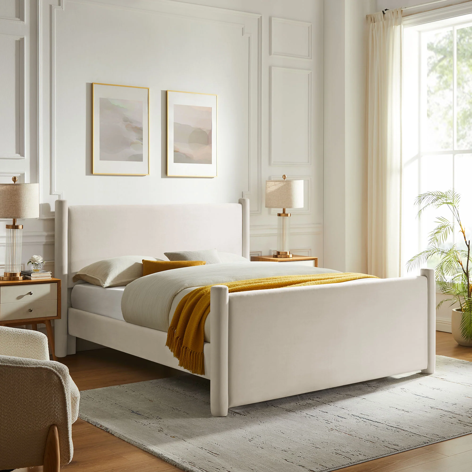 Rael Performance Velvet Queen Platform Bed by Modway