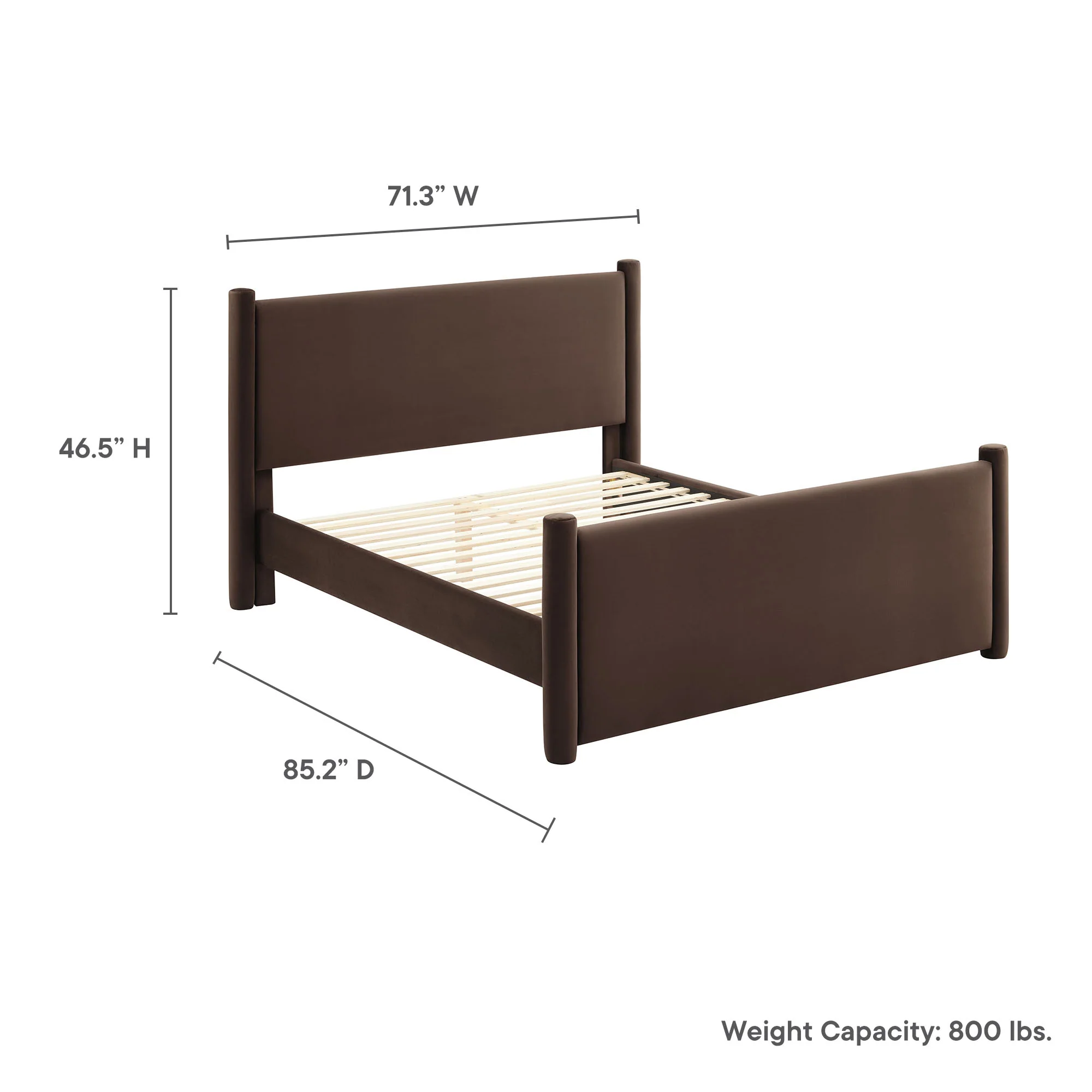 Rael Performance Velvet Queen Platform Bed by Modway - Image 18