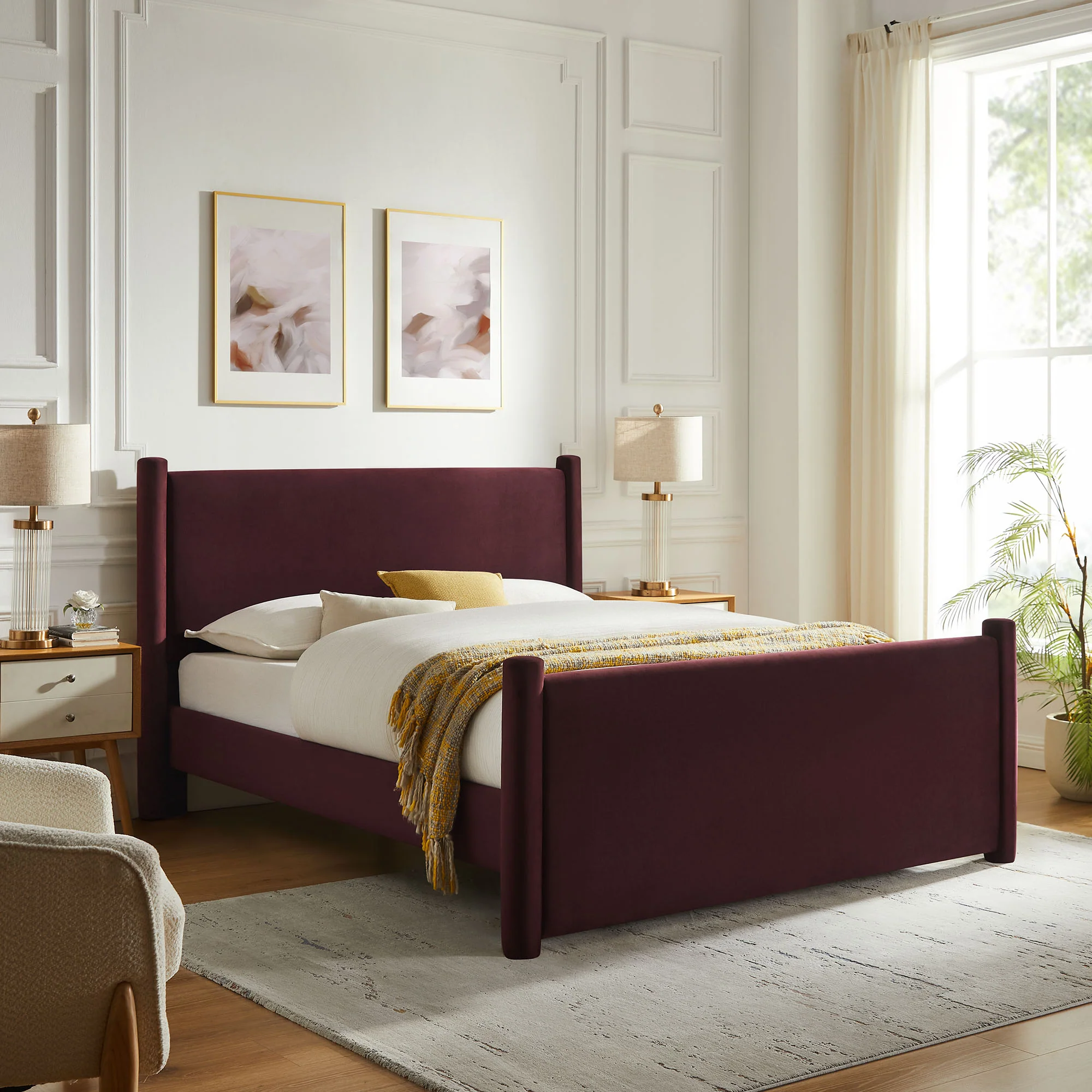Rael Performance Velvet Queen Platform Bed by Modway - Image 25