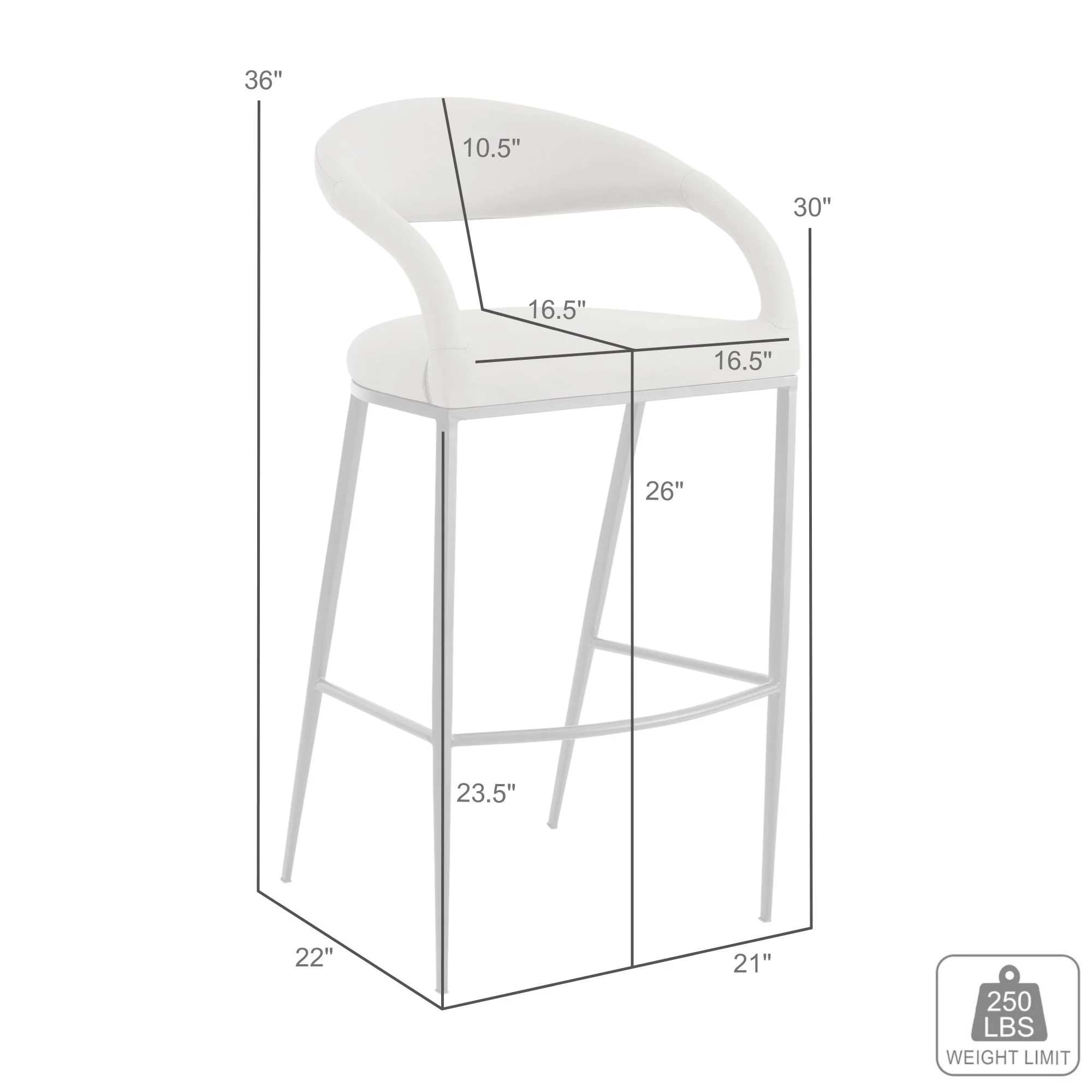 Ramona 26" Counter Stool with Matte Black Iron and Beige Faux Leather By Armen Living - Image 9