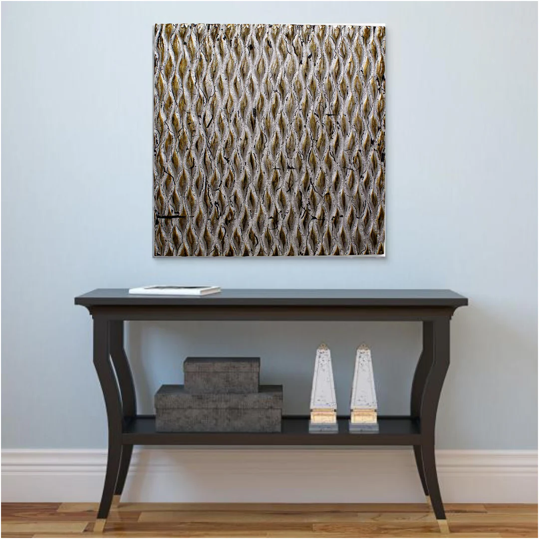 Raw Wood Look Silver Finish Square Wall Art Medium By Homeroots