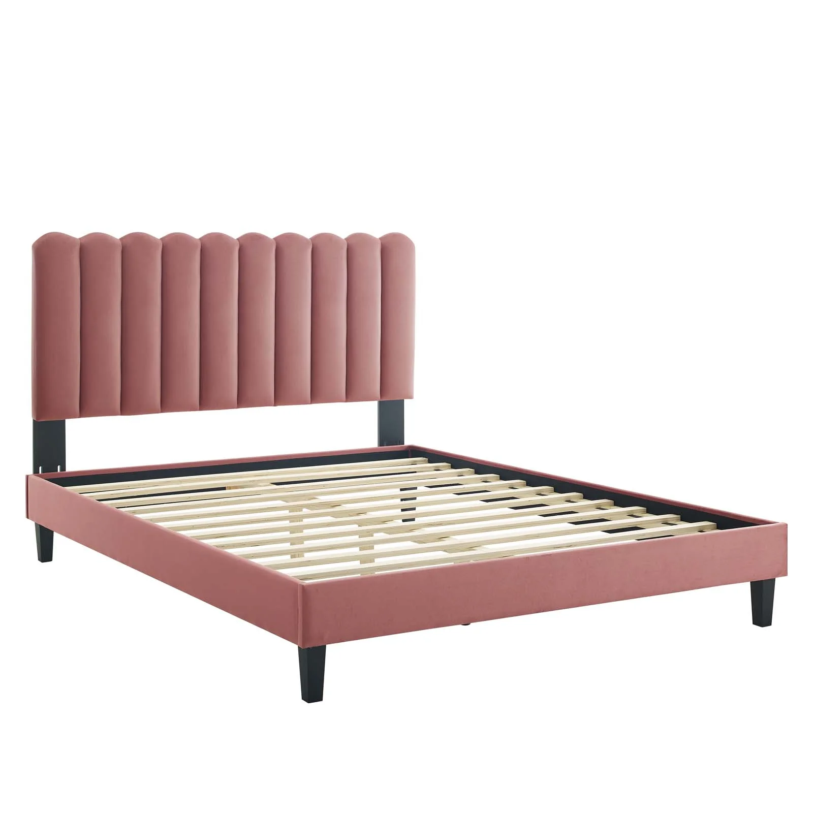 Reagan King Performance Velvet Platform Bed By Modway - MOD-7078 - Image 26