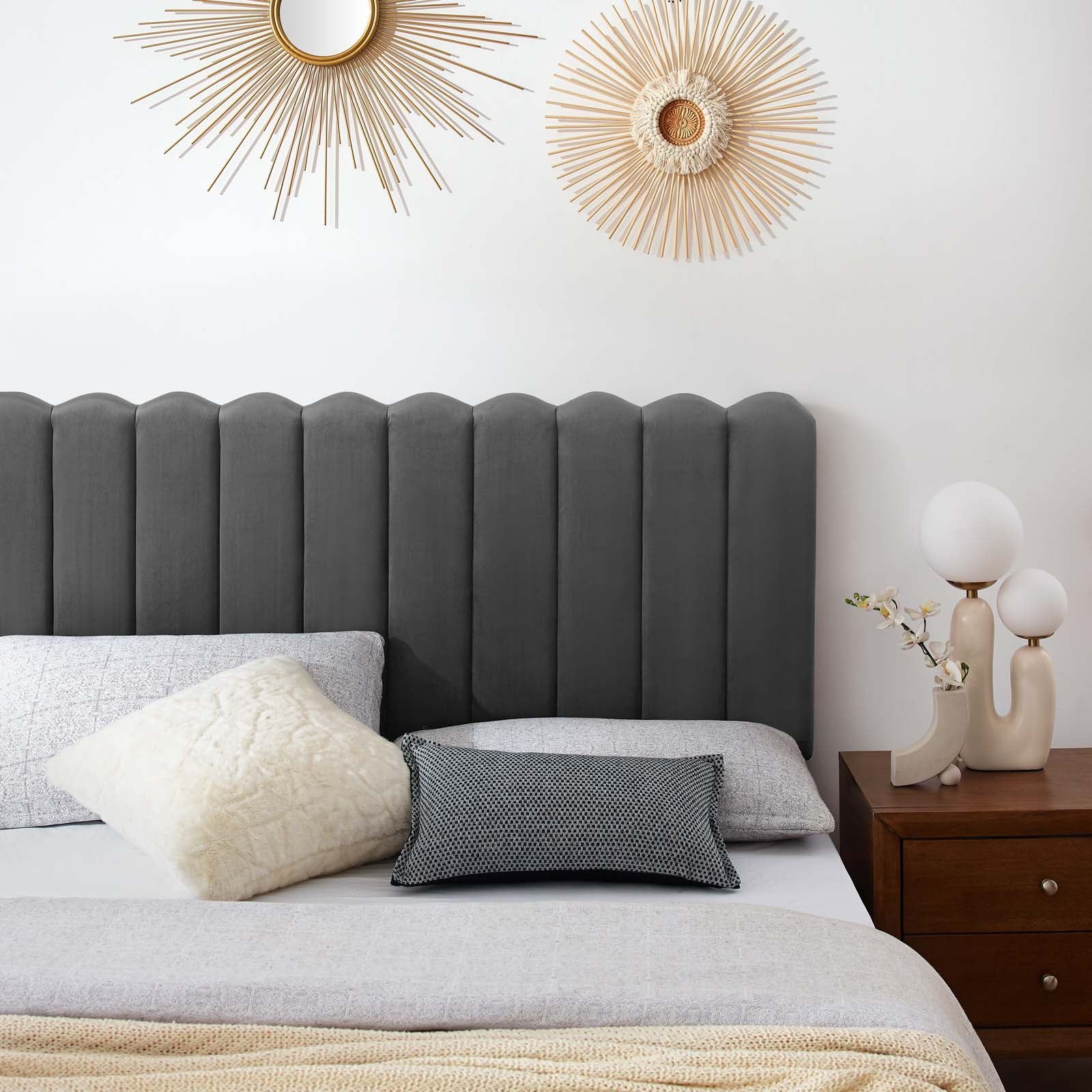 Reagan Queen Performance Velvet Platform Bed By Modway - MOD-6586