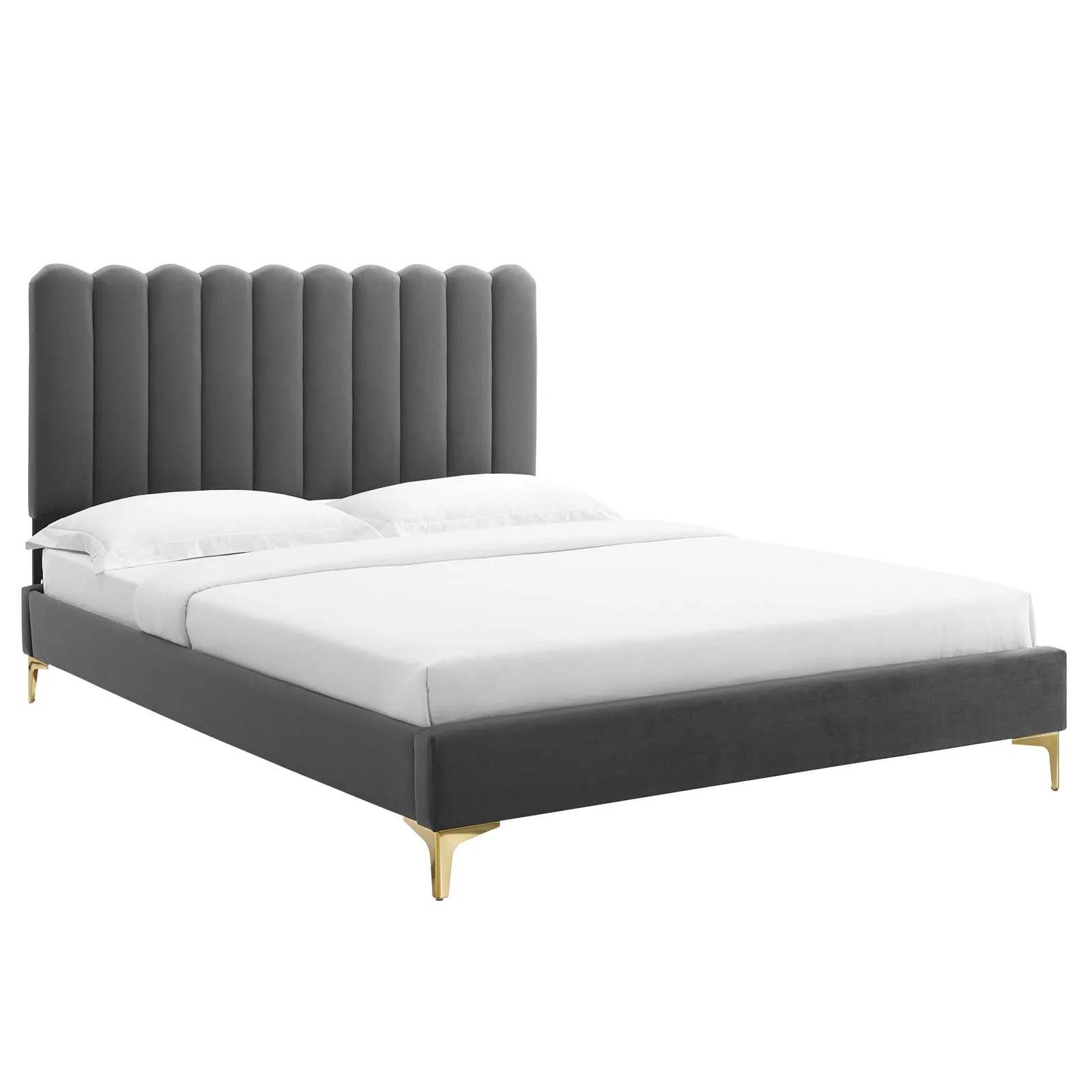Reagan Queen Performance Velvet Platform Bed By Modway - MOD-6586 - Image 2
