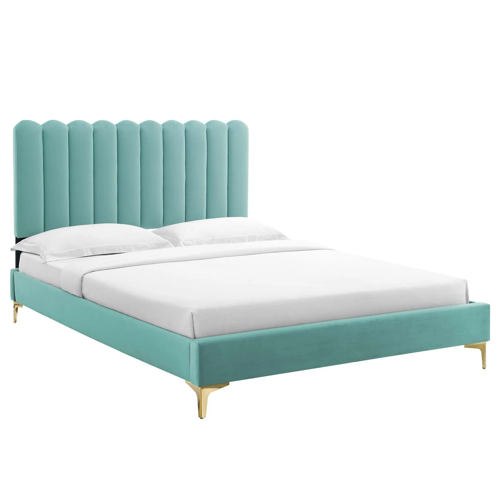 Reagan Queen Performance Velvet Platform Bed By Modway - MOD-6586 - Image 49