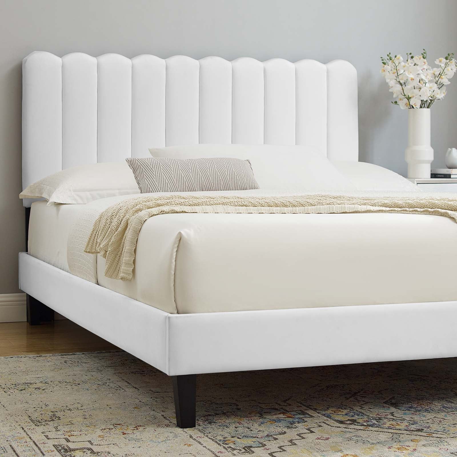Reagan Queen Performance Velvet Platform Bed By Modway - MOD-6588 - Image 104