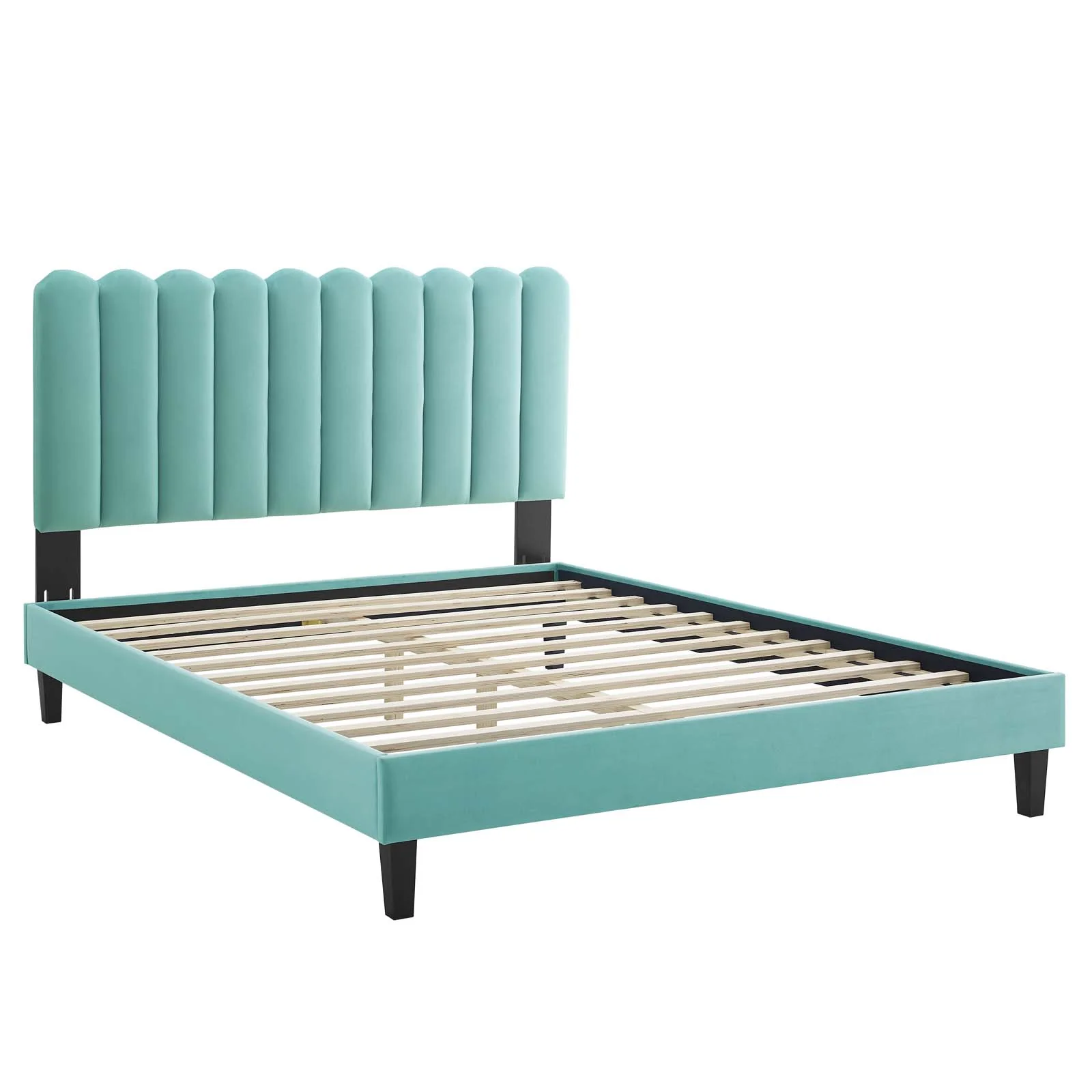 Reagan Queen Performance Velvet Platform Bed By Modway - MOD-6588 - Image 58