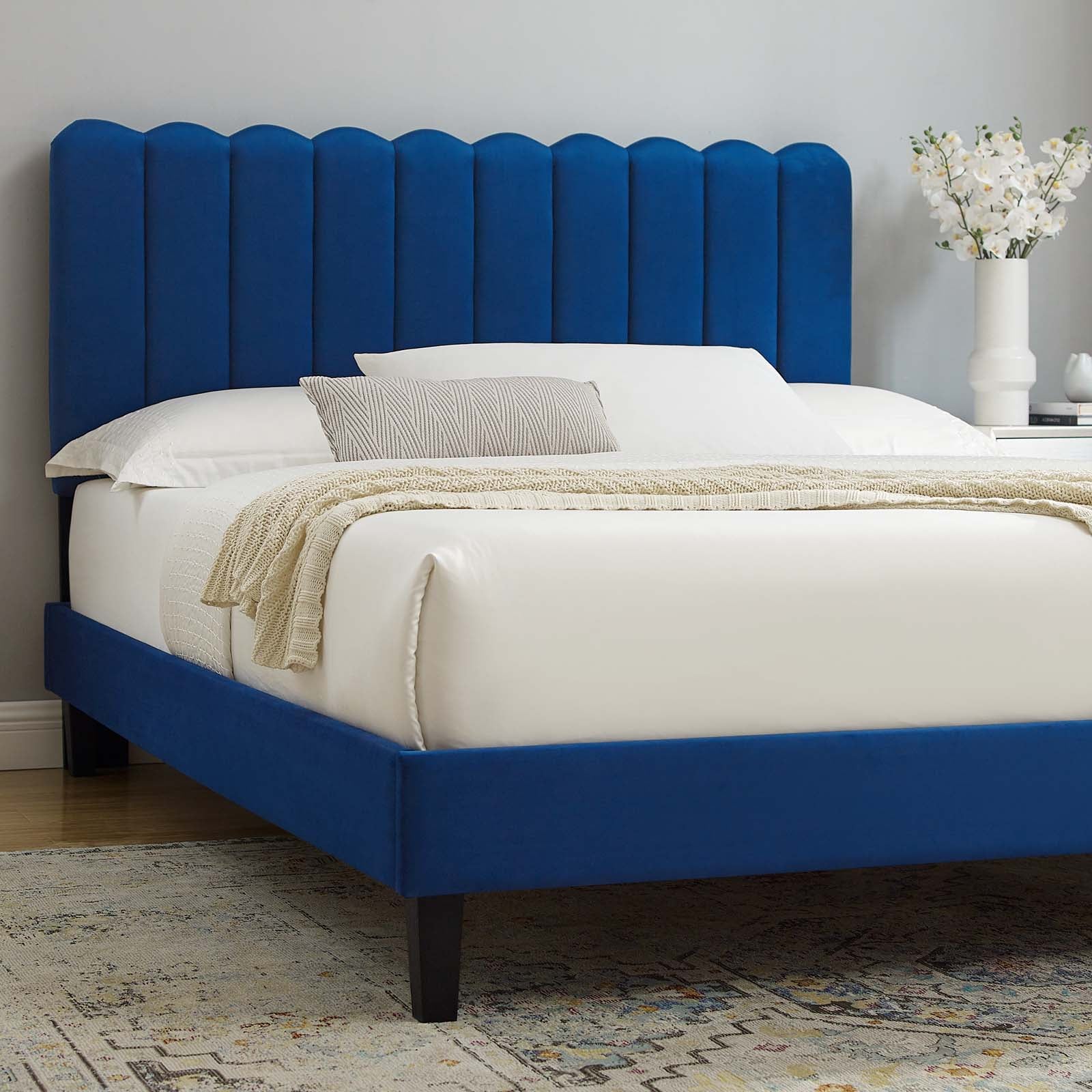 Reagan Queen Performance Velvet Platform Bed By Modway - MOD-6588 - Image 72