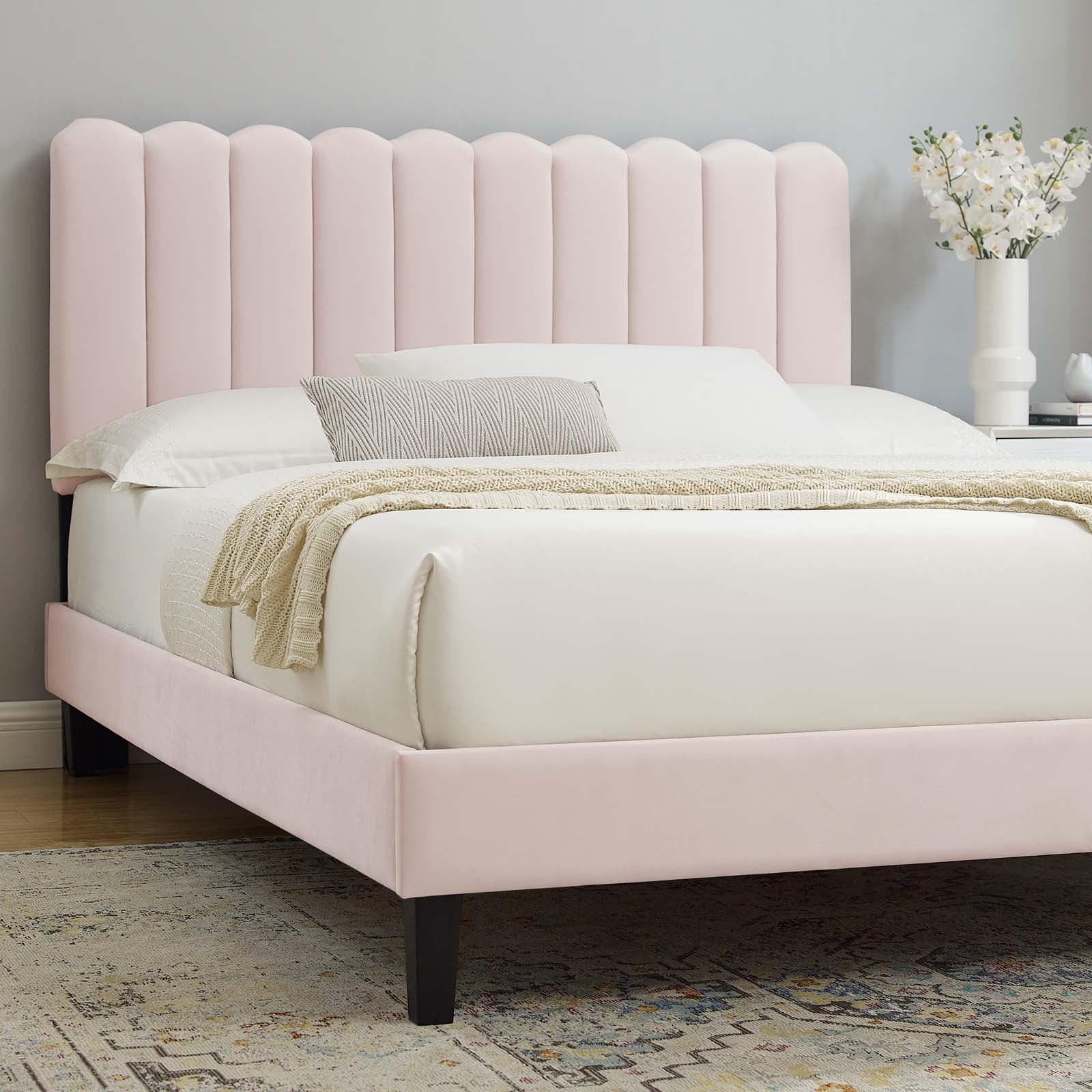 Reagan Twin Performance Velvet Platform Bed By Modway - MOD-6887 - Image 88