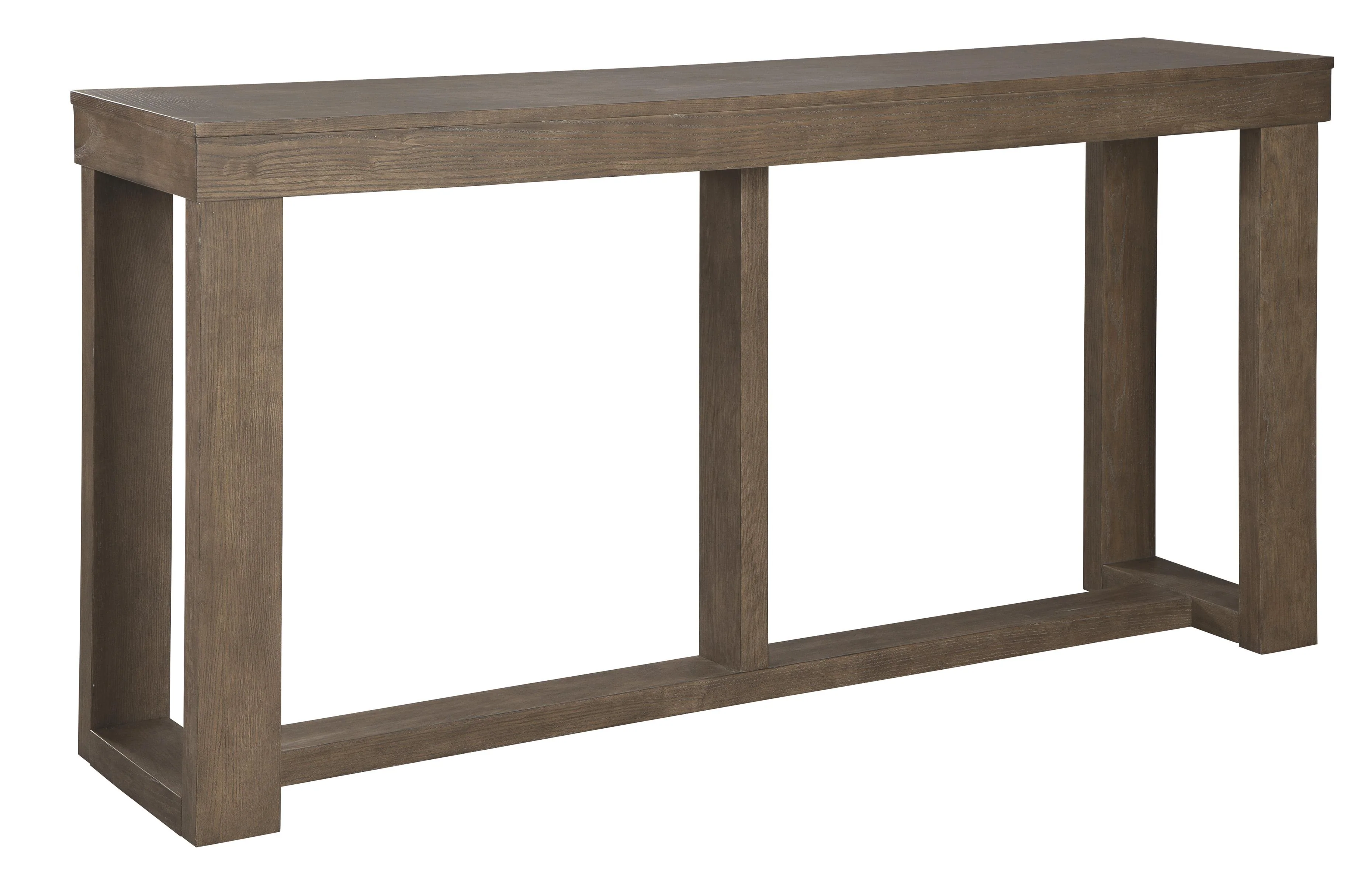 Rectangular Wooden Sofa Table With Sled Base, Light Brown By Benzara
