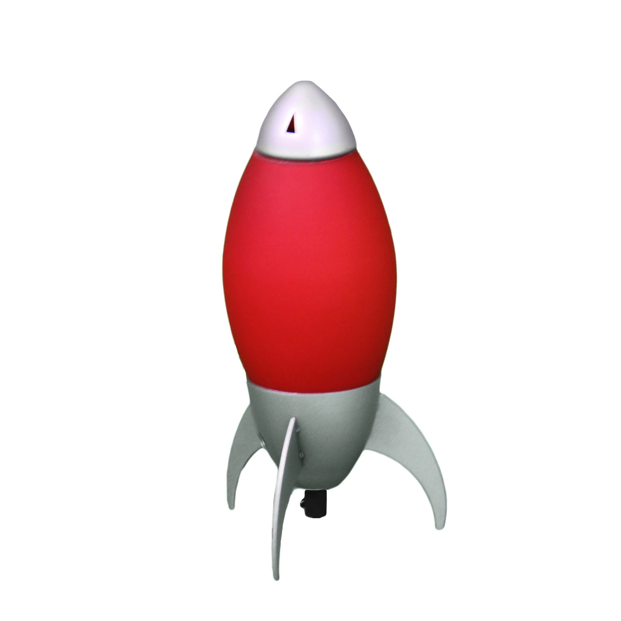 Red and Silver Rocket Shaped Table Lamp By Homeroots