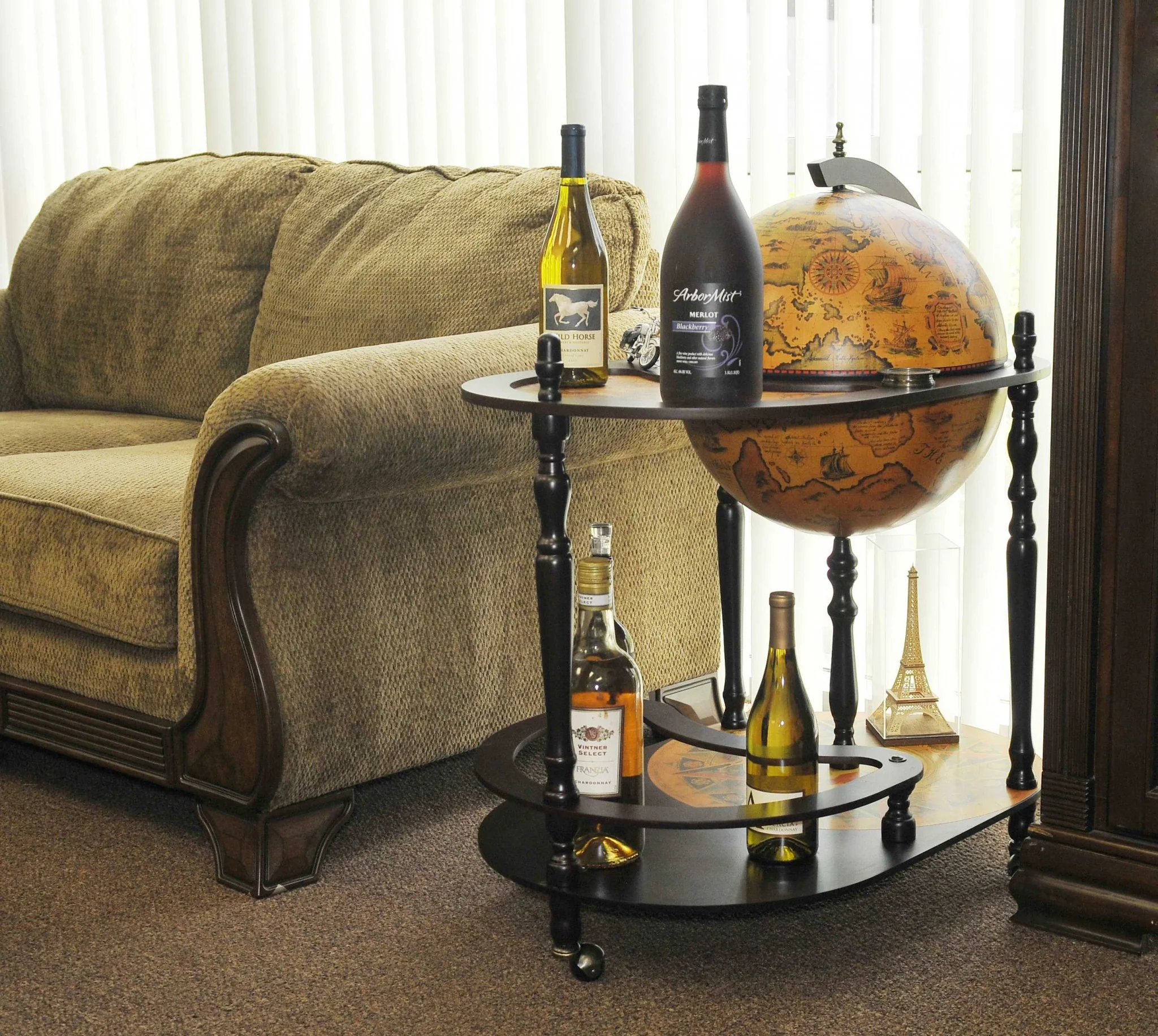 Red Globe Drink Trolley By Homeroots