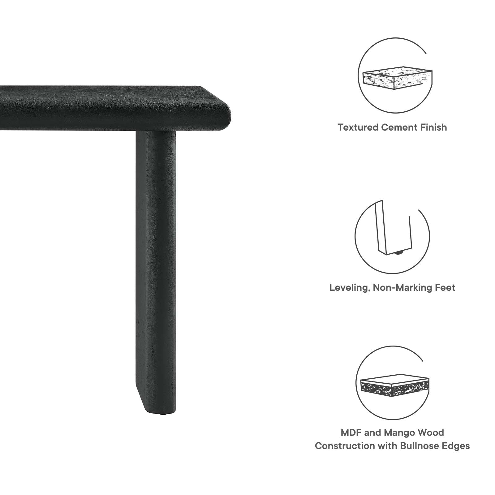 Relic Concrete Textured Console Table By Modway - EEI-6577 - Image 9
