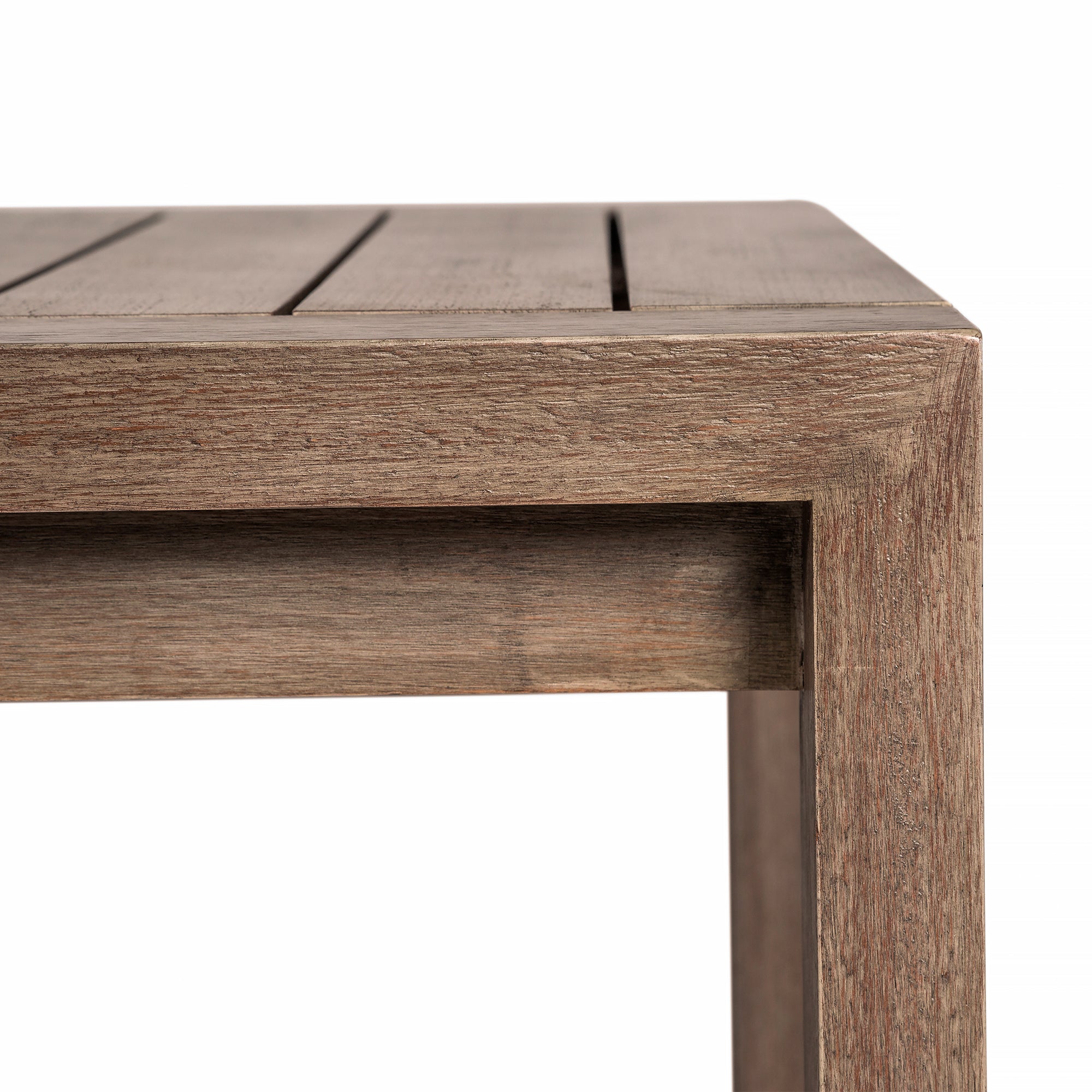 Relic Outdoor Patio 5 Piece Dining Set in Weathered Eucalyptus Wood with Taupe Olefin Cushions By Armen Living - Image 9