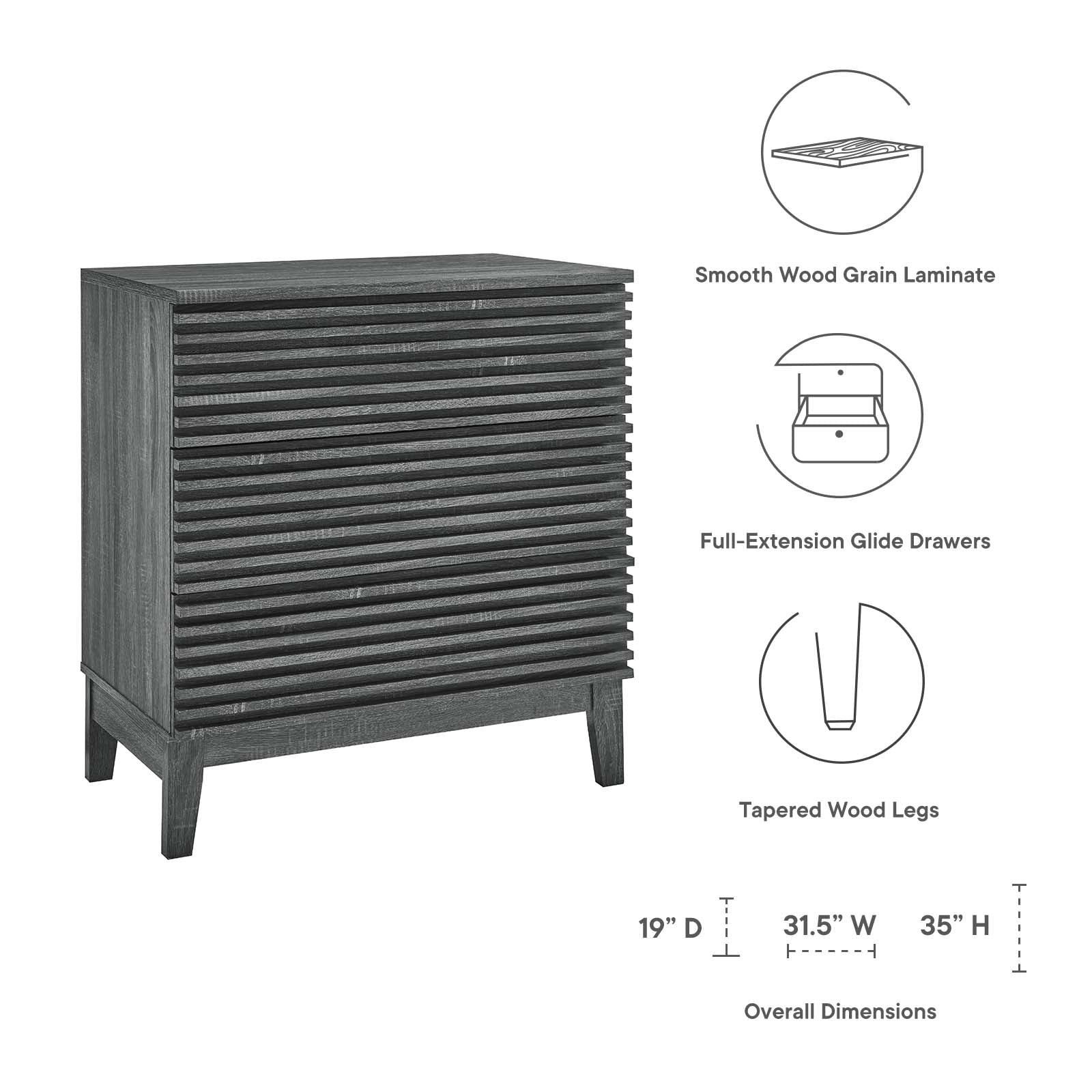 Render 3-Drawer Bachelor's Chest By Modway - MOD-6965 - Image 6