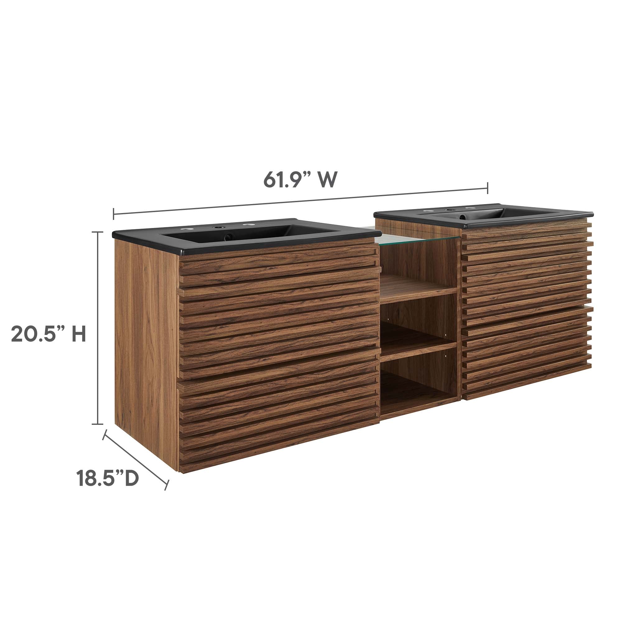 Render 62" Wall-Mount Double Sink Bathroom Vanity by Modway - Image 10