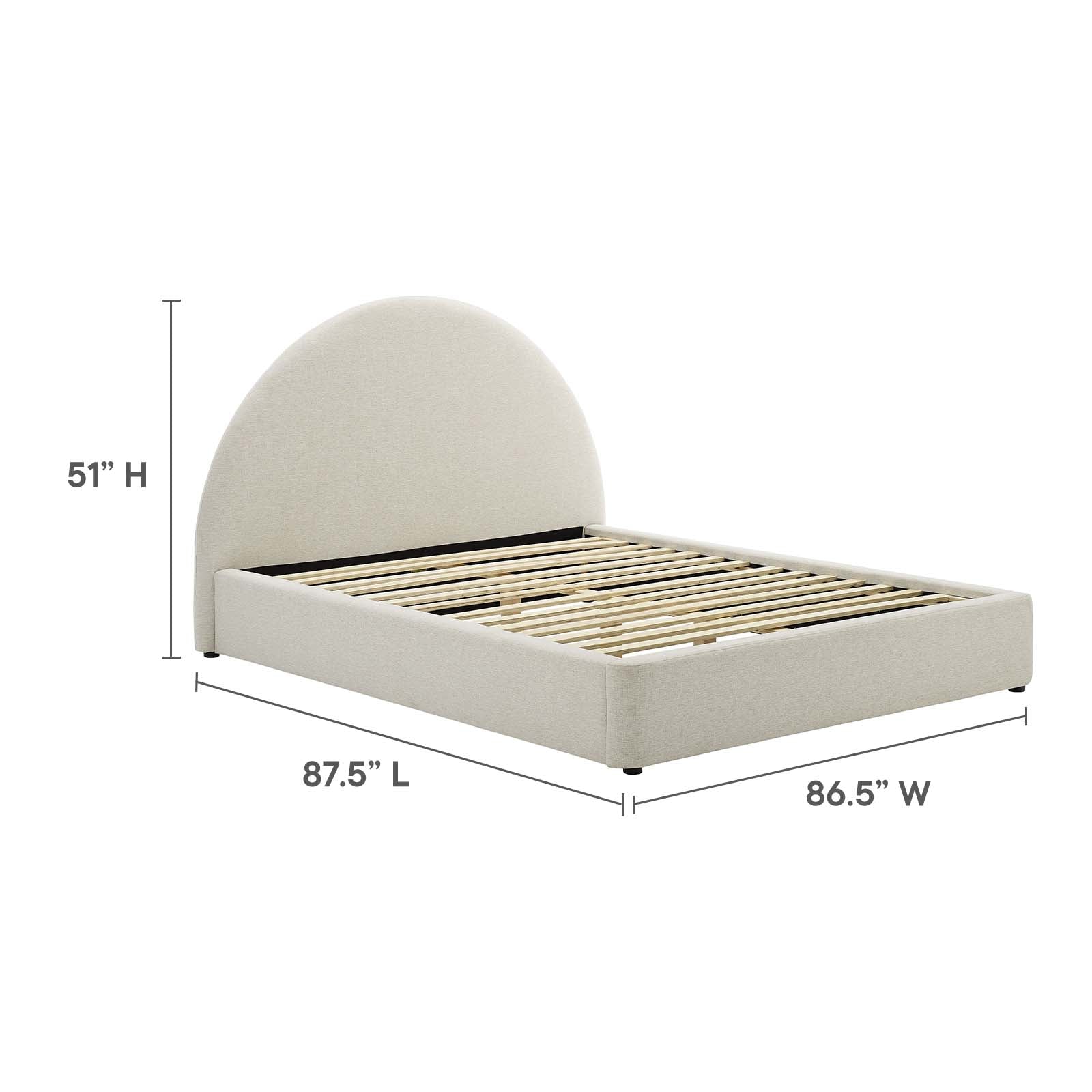 Resort Upholstered Fabric Arched Round King Platform Bed By Modway - MOD-7134 - Image 6