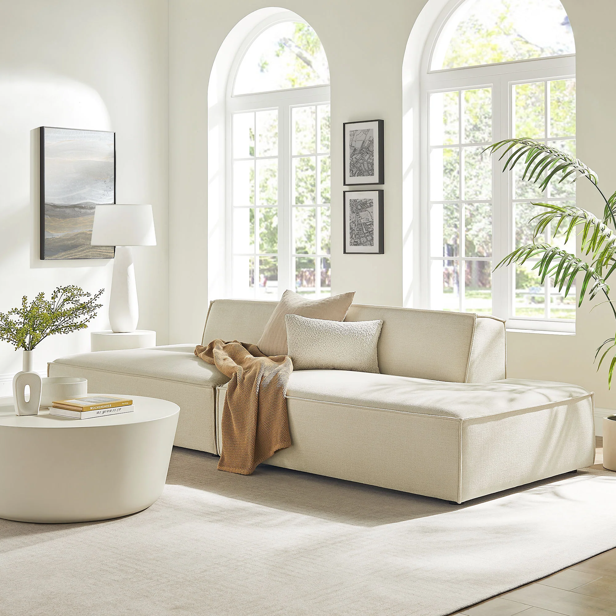 Restore 2-Piece Performance Fabric Upholstered Modular Loveseat by Modway