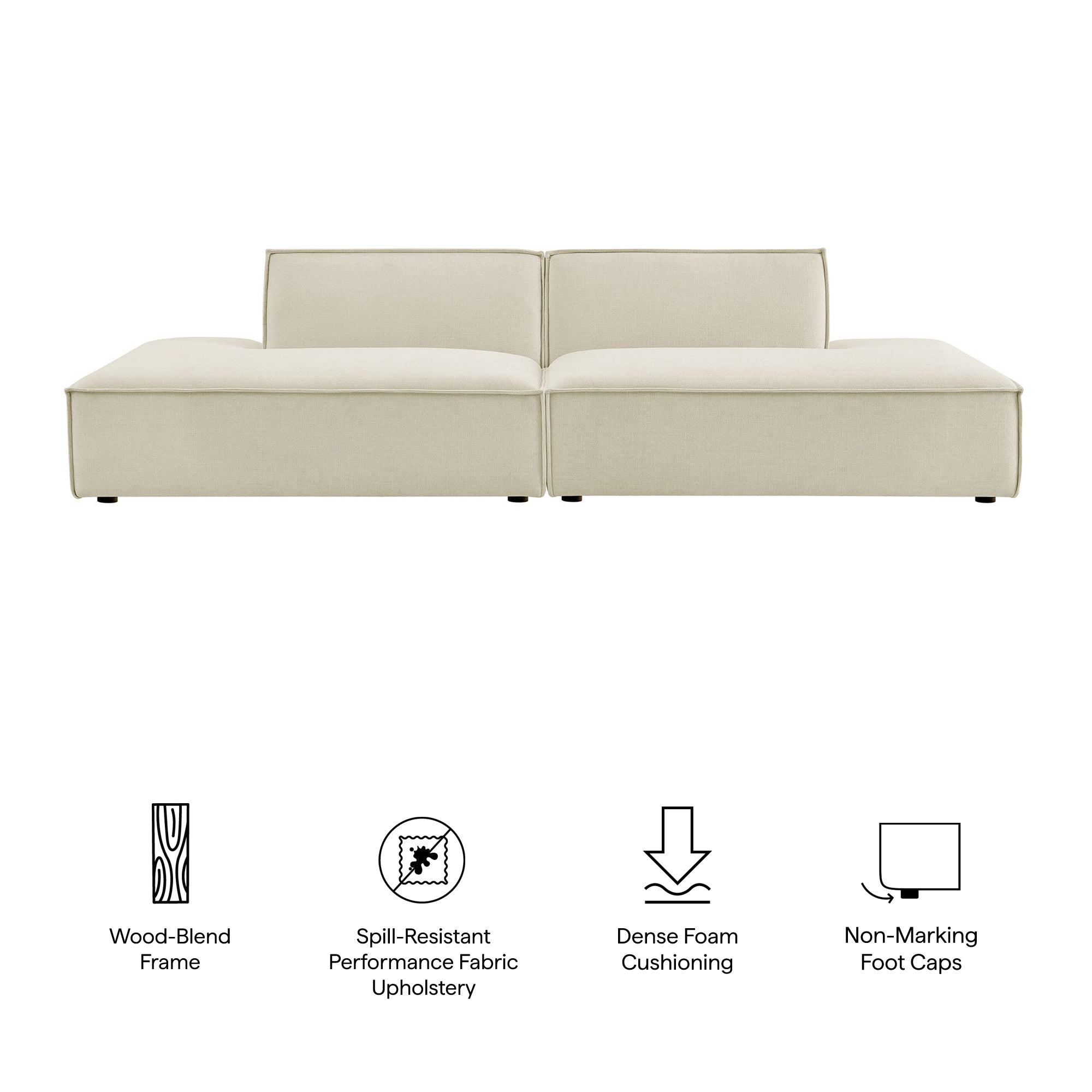Restore 2-Piece Performance Fabric Upholstered Modular Loveseat by Modway - Image 7