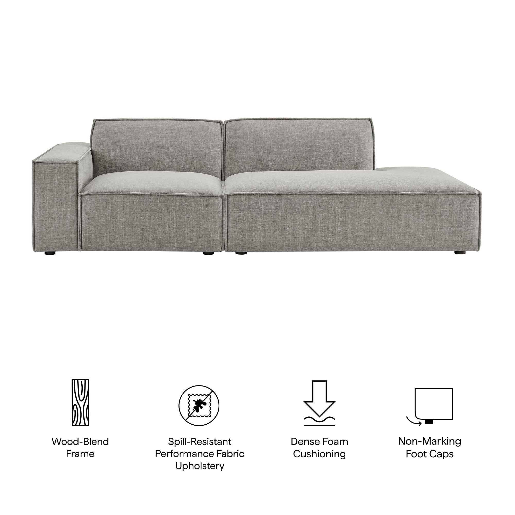 Restore 2-Piece Performance Fabric Upholstered Modular Loveseat by Modway - Image 37