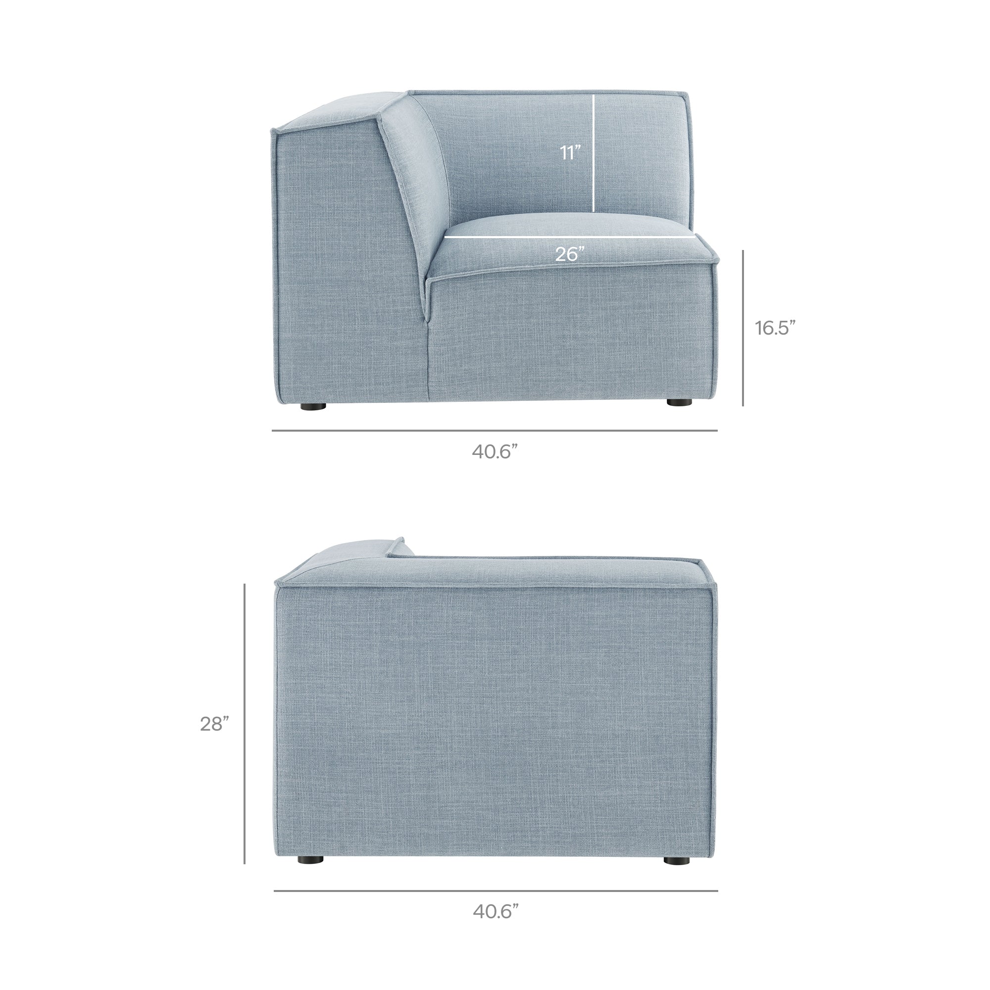 Restore 3-Piece Performance Fabric Upholstered Modular L-Shaped Sectional Sofa by Modway - Image 54