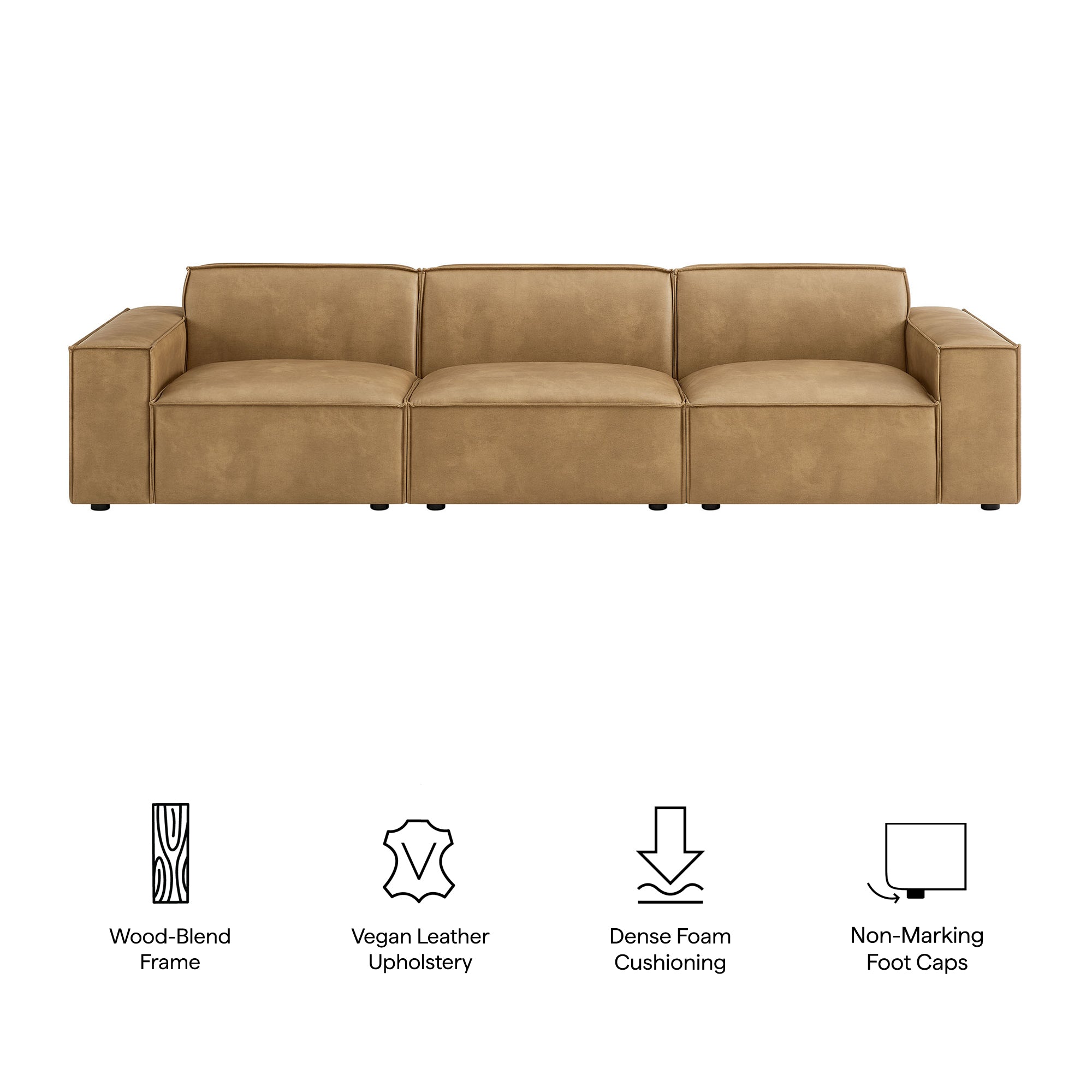Restore 3-Piece Vegan Leather Modular Sofa Set by Modway - Image 17