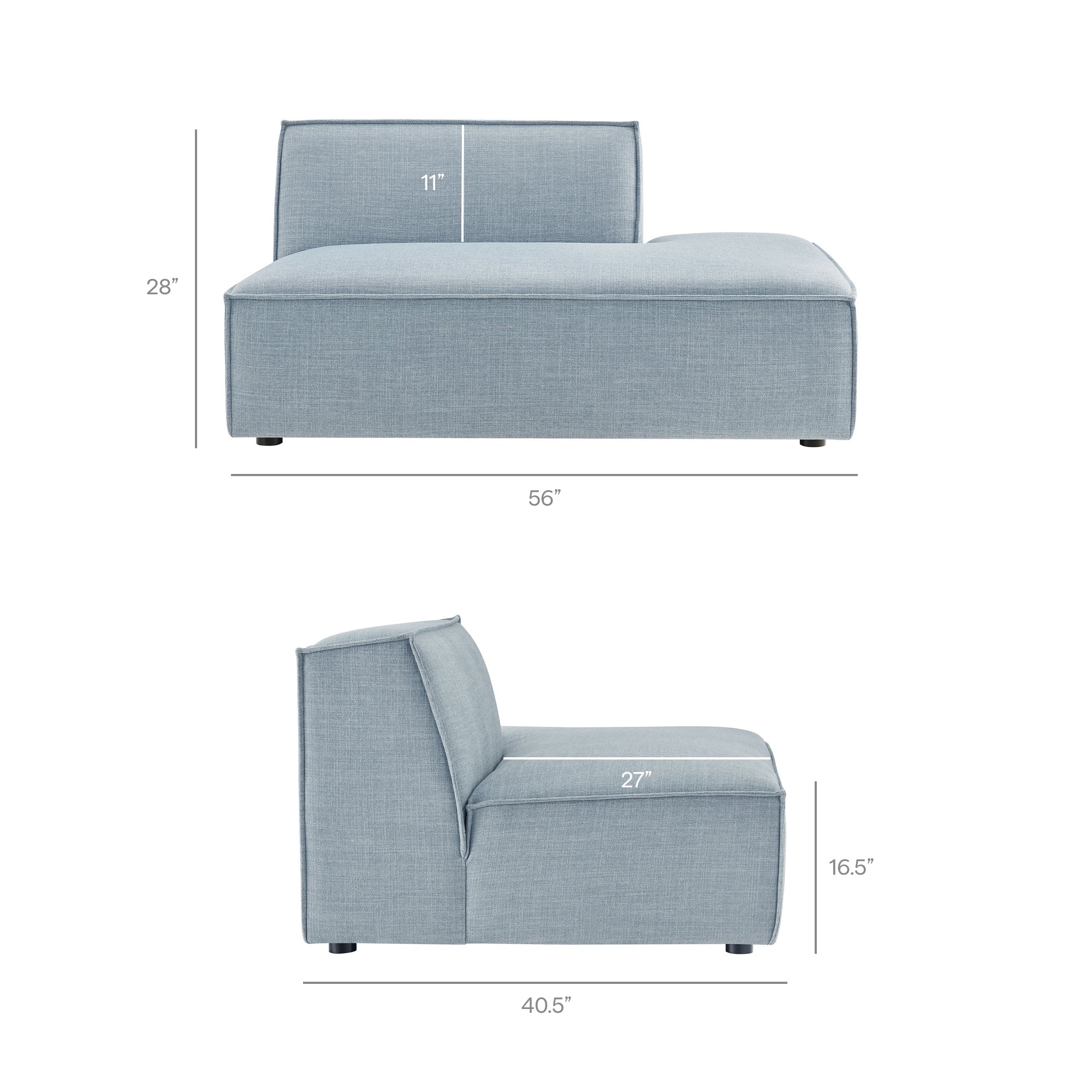 Restore 4-Piece Performance Fabric Upholstered Modular L-Shaped Armless Sectional Sofa by Modway - Image 60