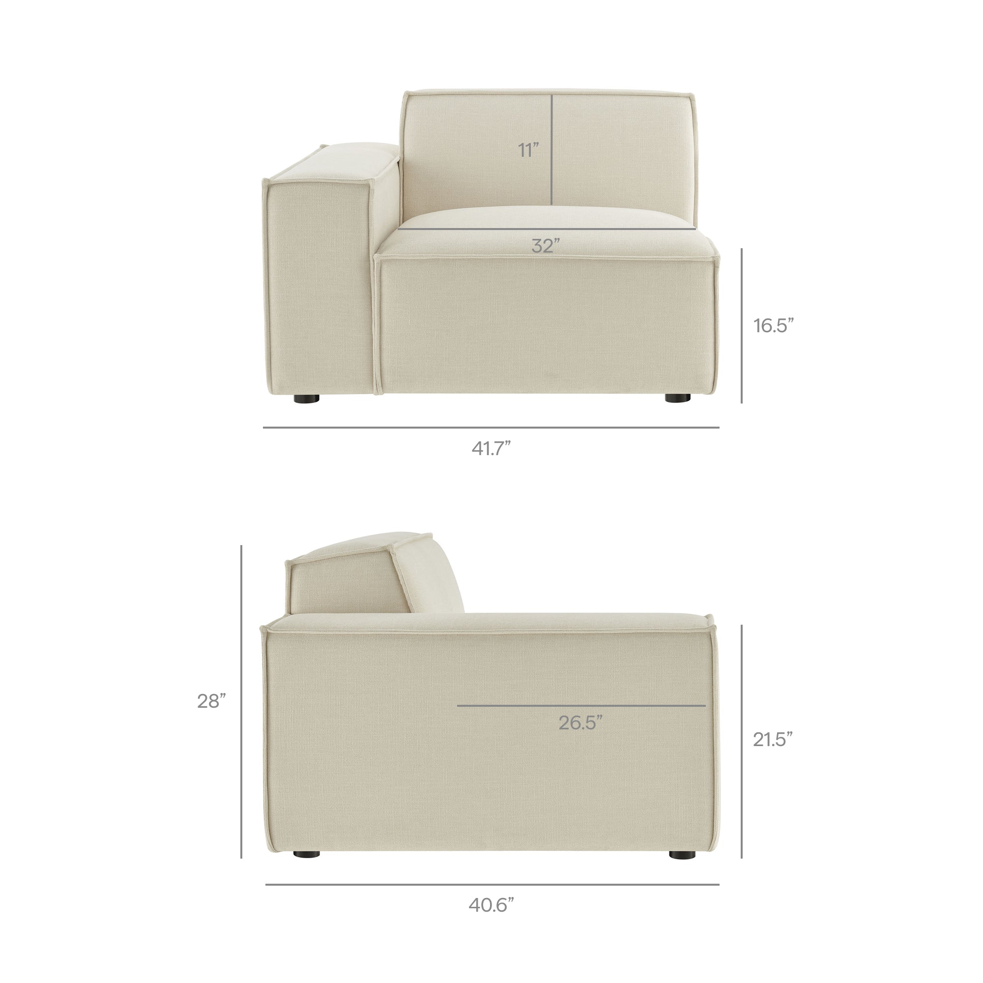 Restore 4-Piece Performance Fabric Upholstered Modular Sofa Set with Ottoman by Modway - Image 10
