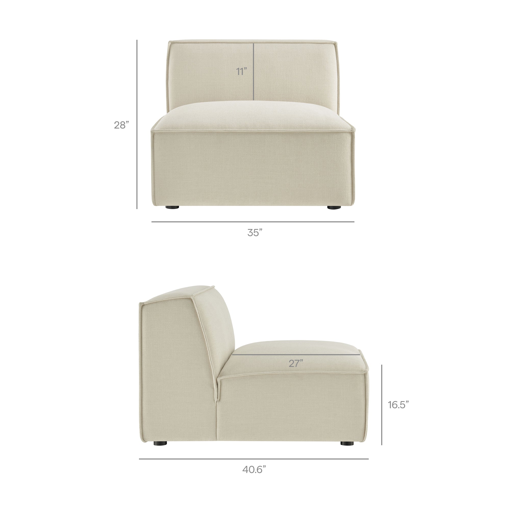 Restore 4-Piece Performance Fabric Upholstered Modular Sofa Set with Ottoman by Modway - Image 11