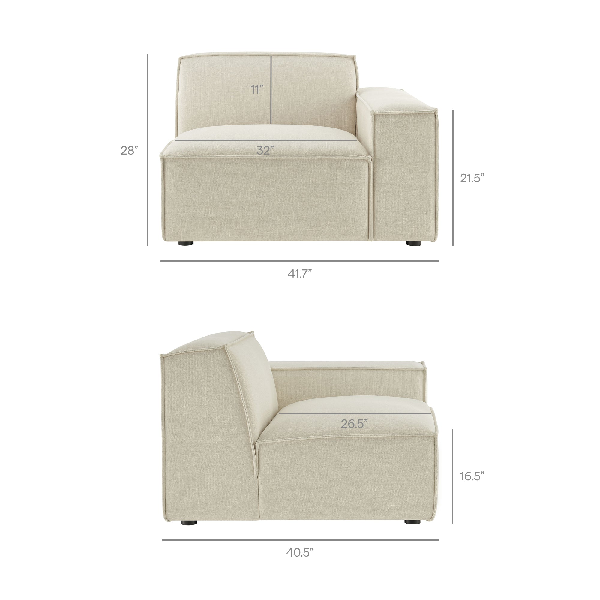 Restore 4-Piece Performance Fabric Upholstered Modular Sofa Set with Ottoman by Modway - Image 12