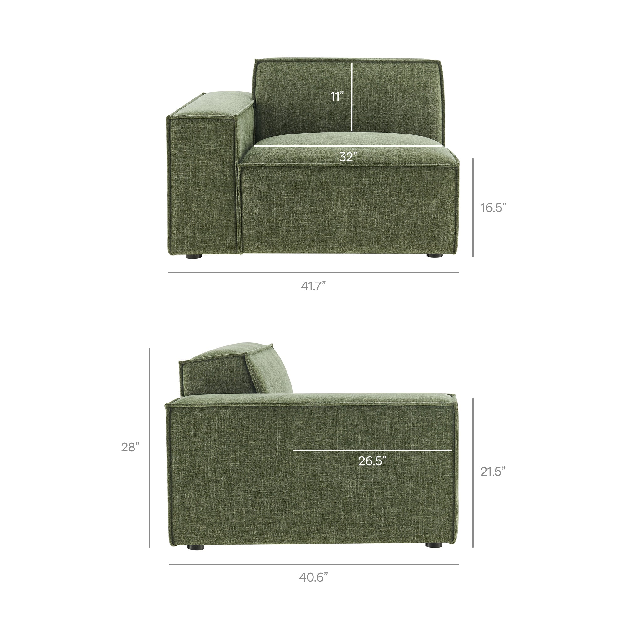 Restore 4-Piece Performance Fabric Upholstered Modular Sofa Set with Ottoman by Modway - Image 23