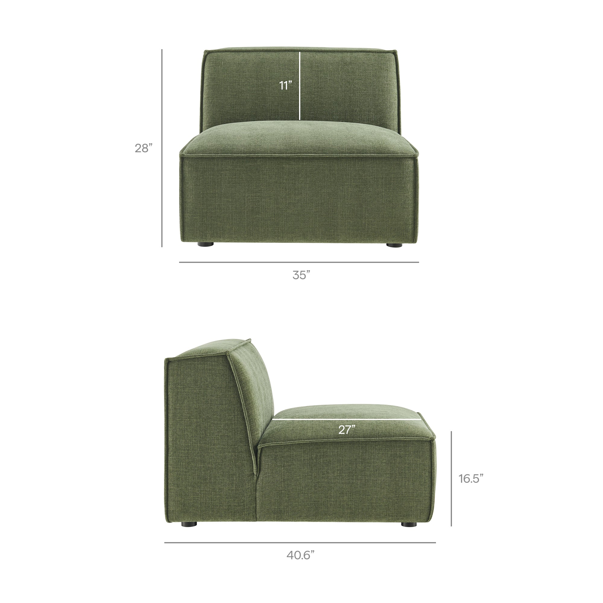 Restore 4-Piece Performance Fabric Upholstered Modular Sofa Set with Ottoman by Modway - Image 24
