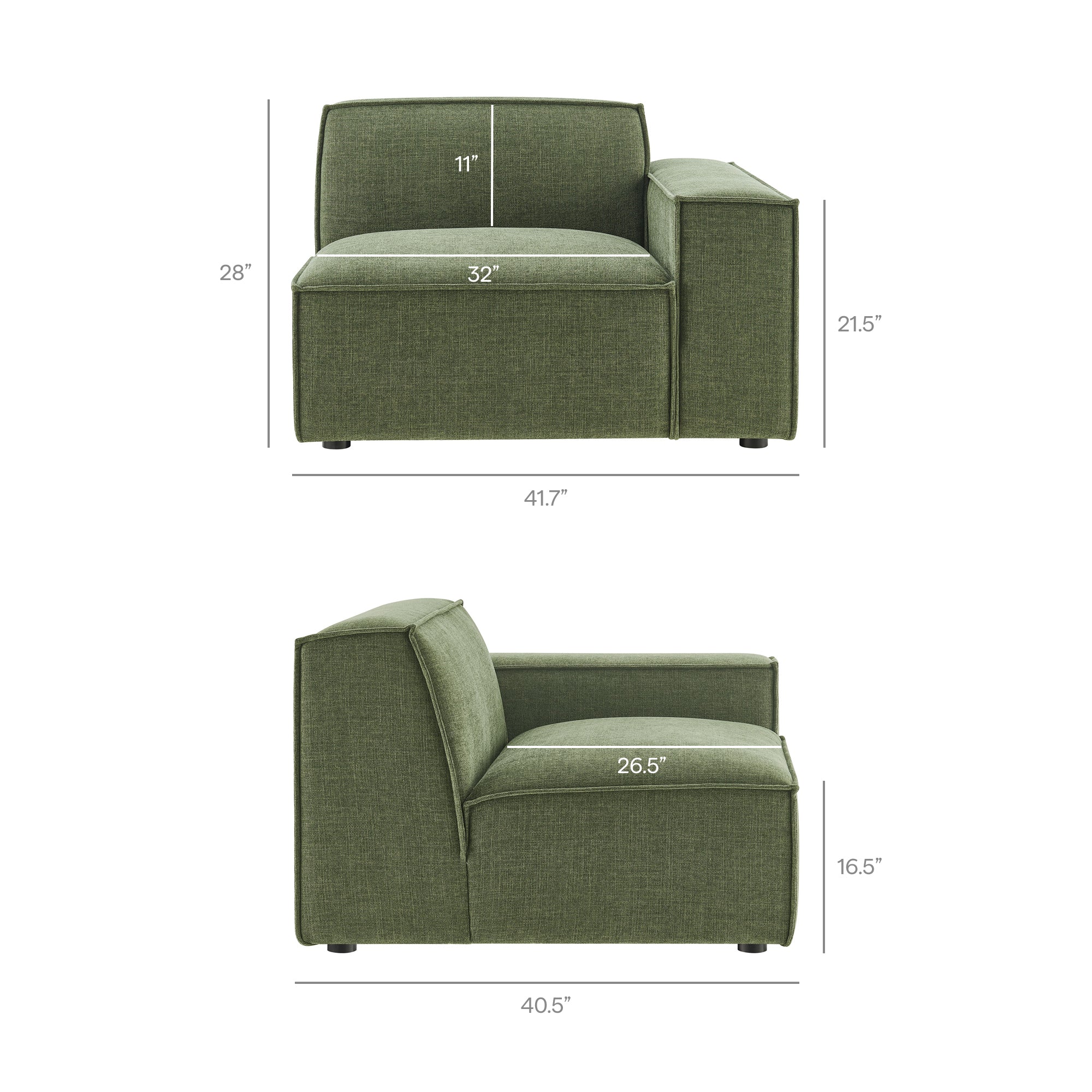 Restore 4-Piece Performance Fabric Upholstered Modular Sofa Set with Ottoman by Modway - Image 25
